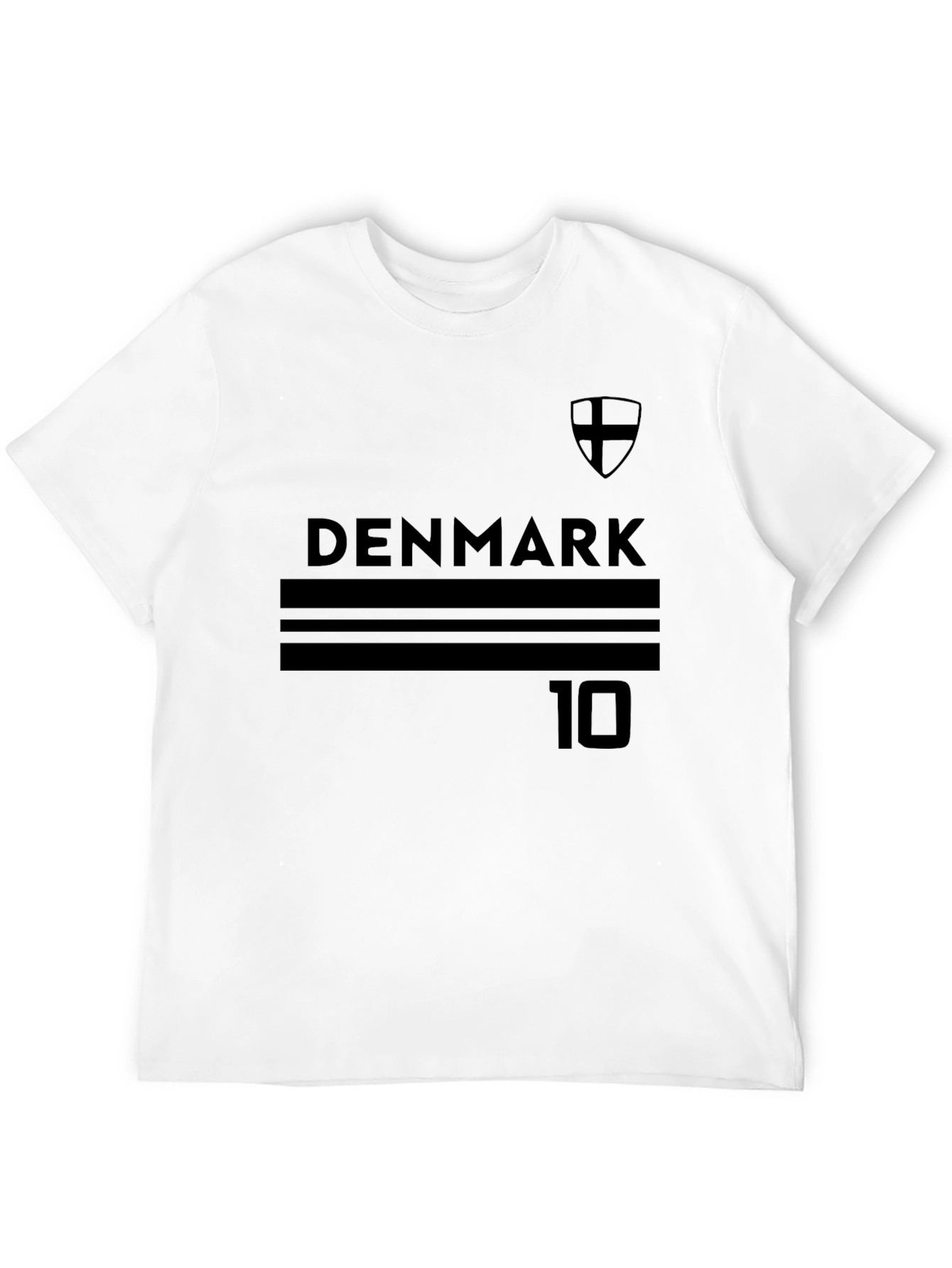 Denmark Soccer Jersey Style Black T-Shirt