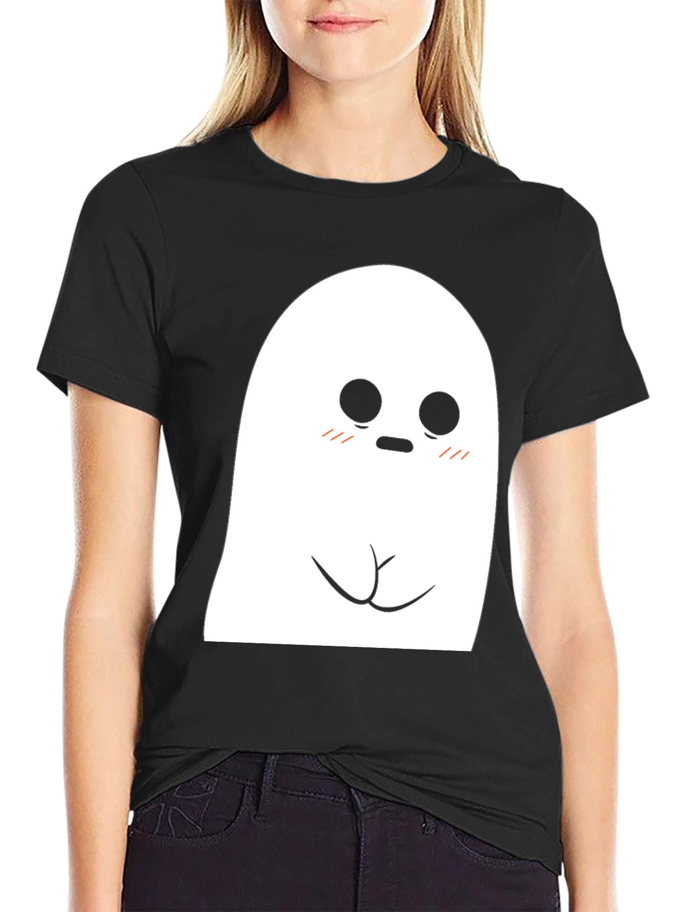 Cute Ghost Graphic Tee - Spooky Season