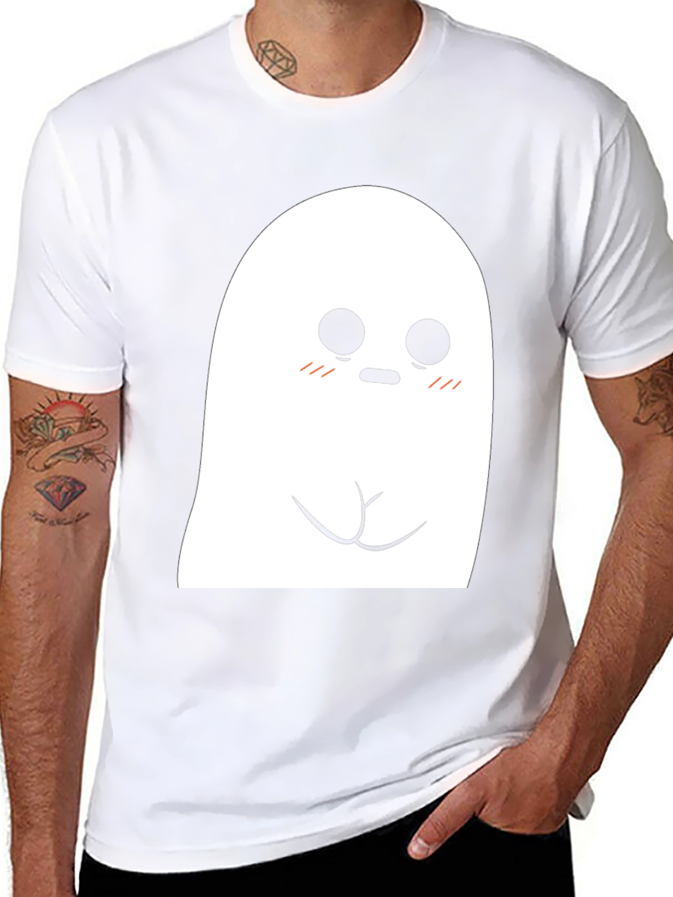 Cute Ghost Graphic Tee - Spooky Season