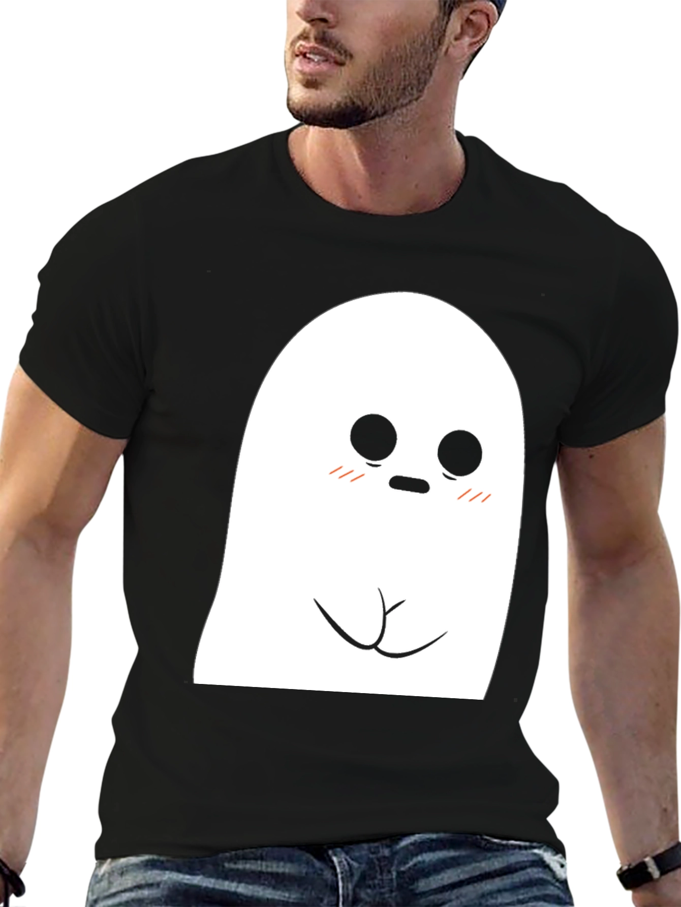 Cute Ghost Graphic Tee - Spooky Season