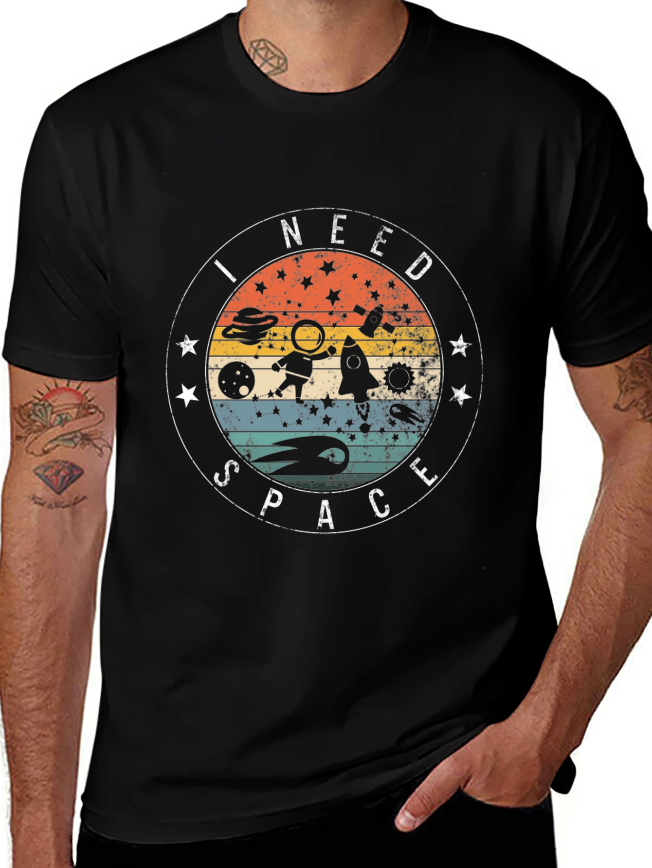 I Need Space Black Graphic Tee