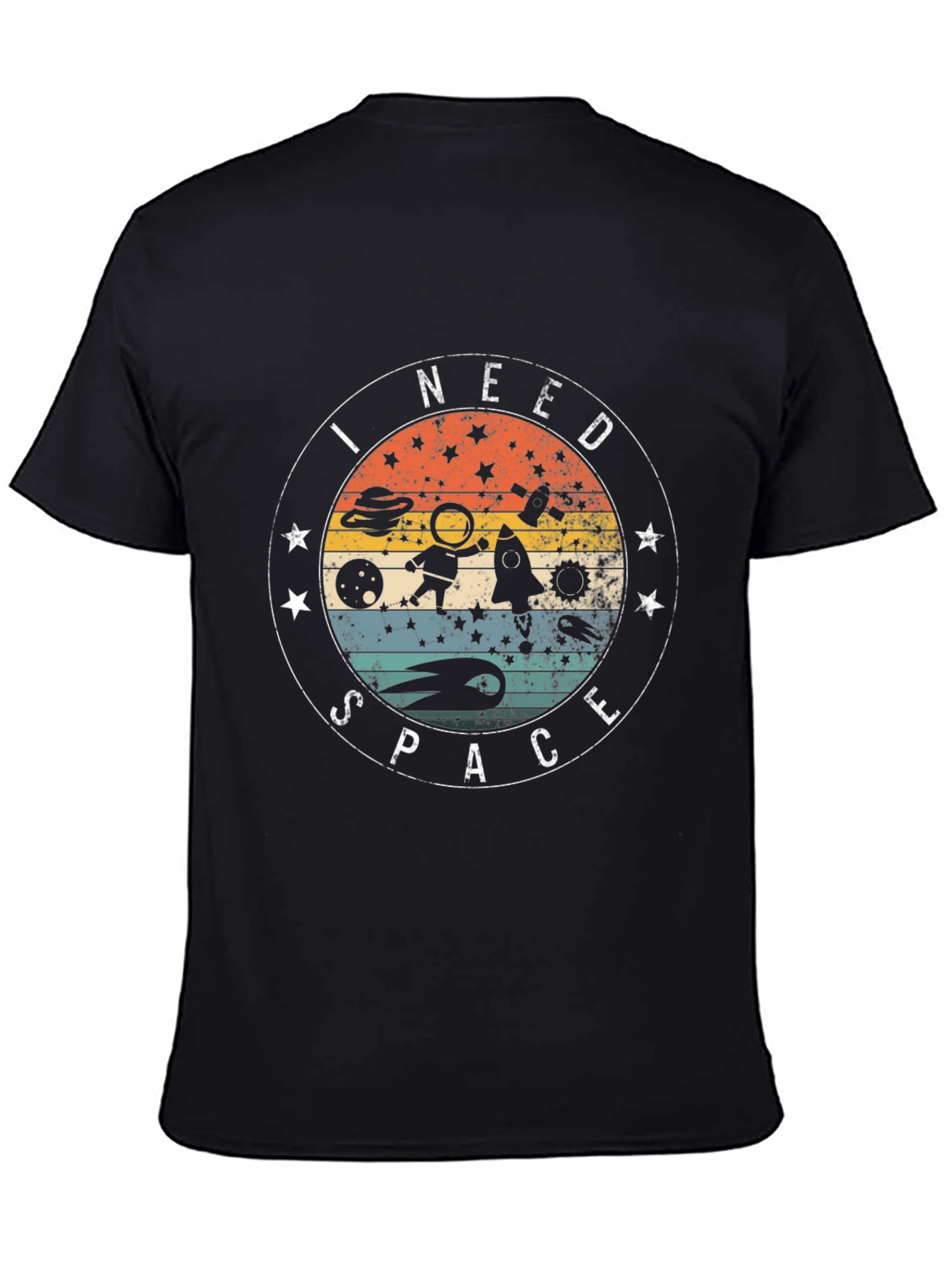 I Need Space Black Graphic Tee