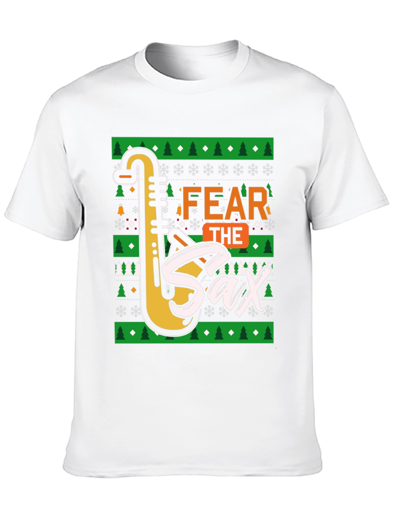 Fear the Sax Ugly Christmas Sweater Style T-Shirt