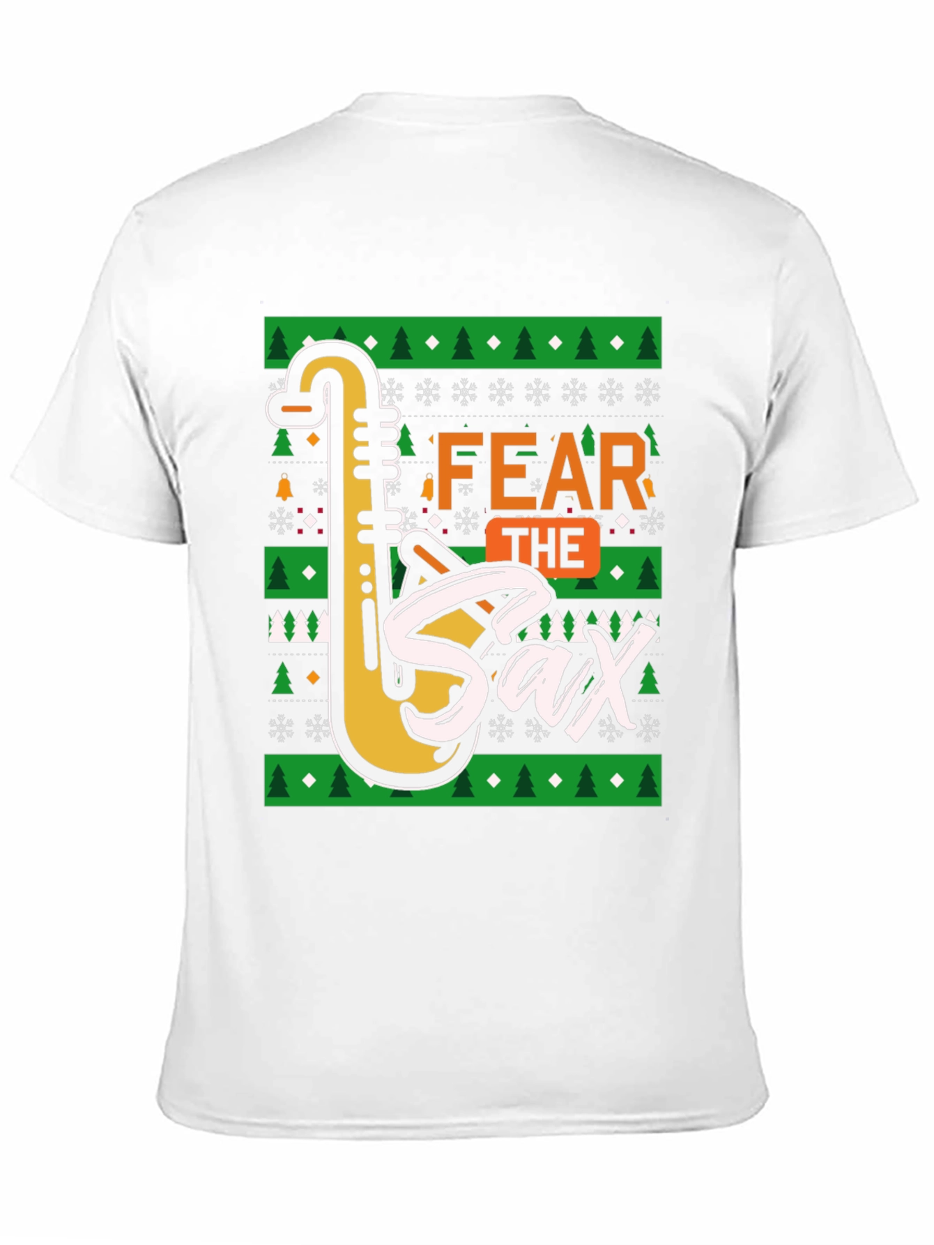 Fear the Sax Ugly Christmas Sweater Style T-Shirt