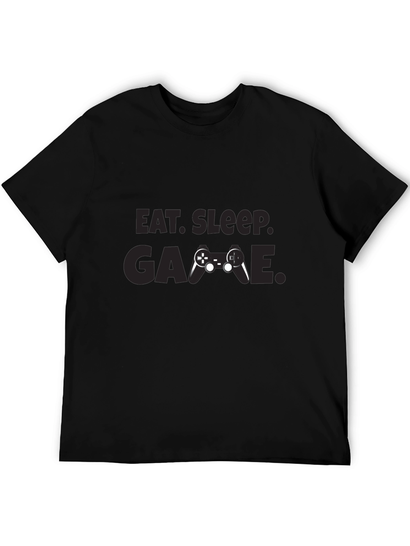 Eat Sleep Game Black T-Shirt - Gamer Lifestyle Tee