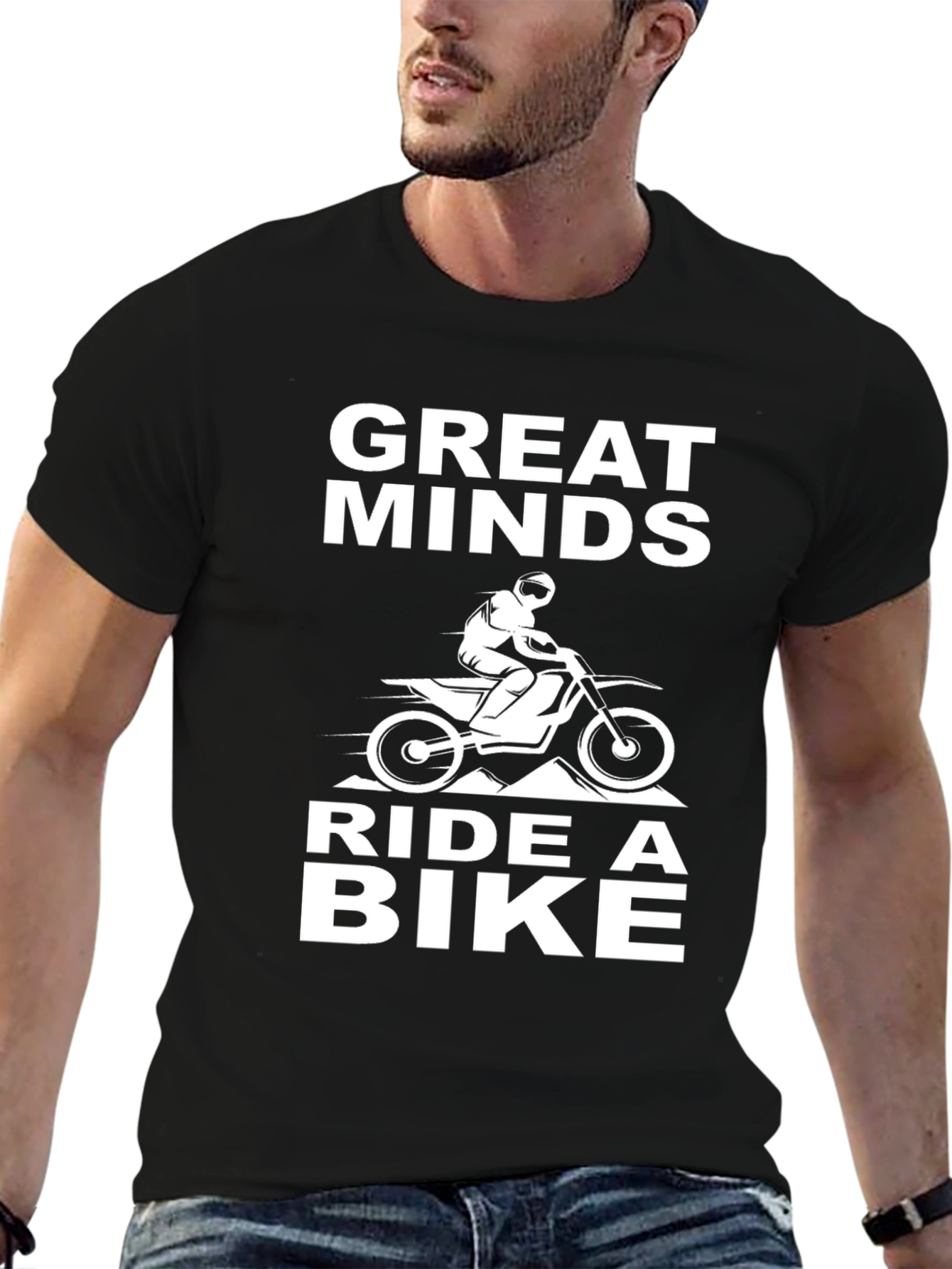 Great Minds Ride a Bike T-Shirt - Black