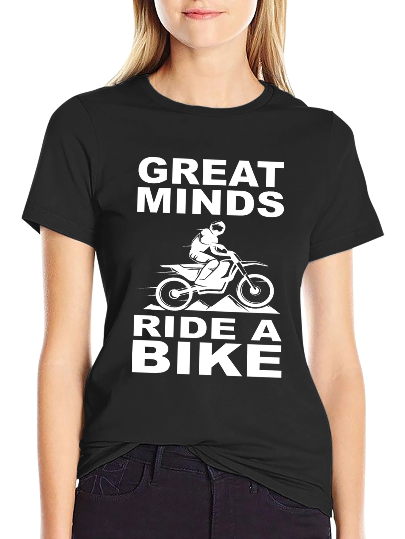 Great Minds Ride a Bike T-Shirt - Black