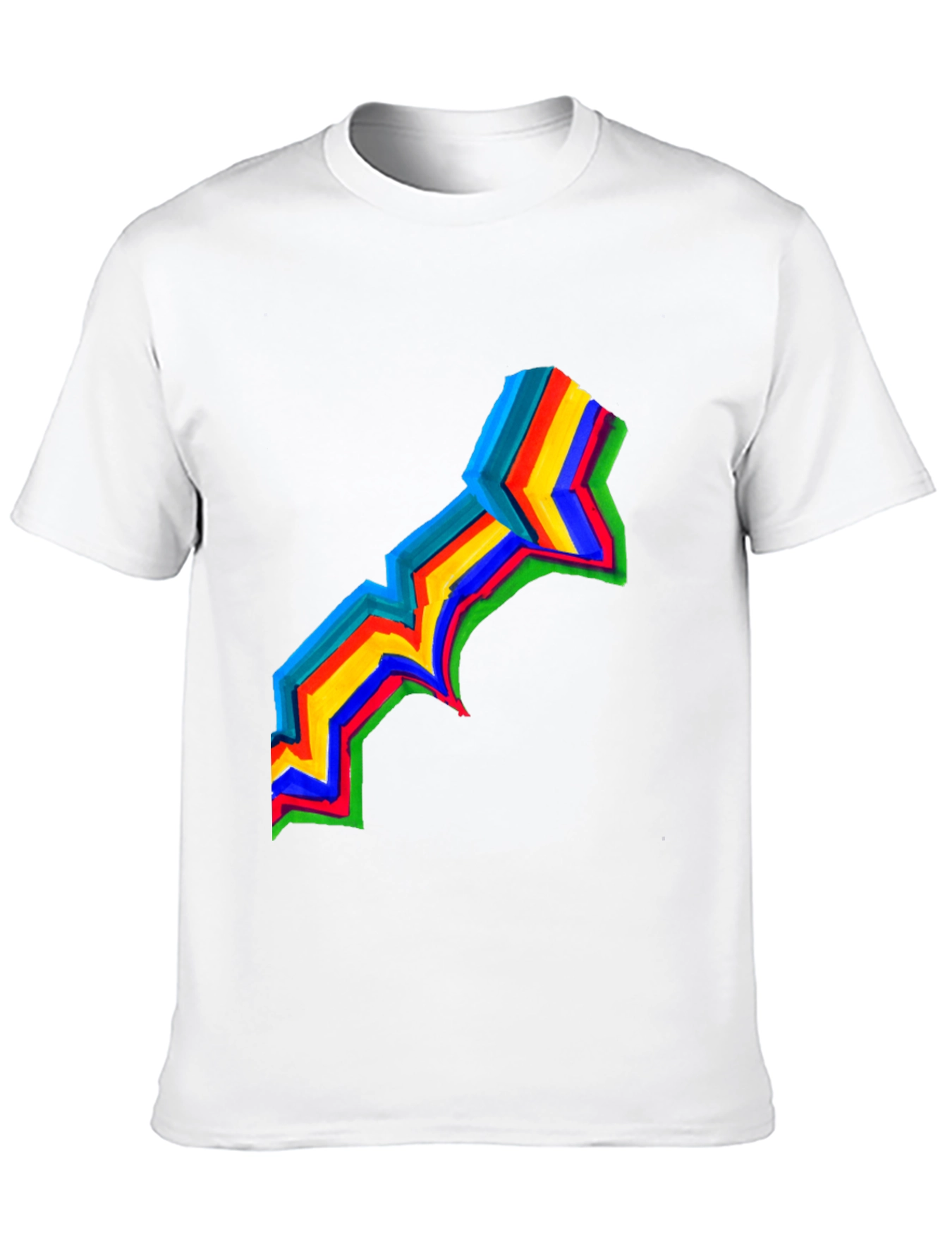 Rainbow Stripe Graphic Black T-Shirt