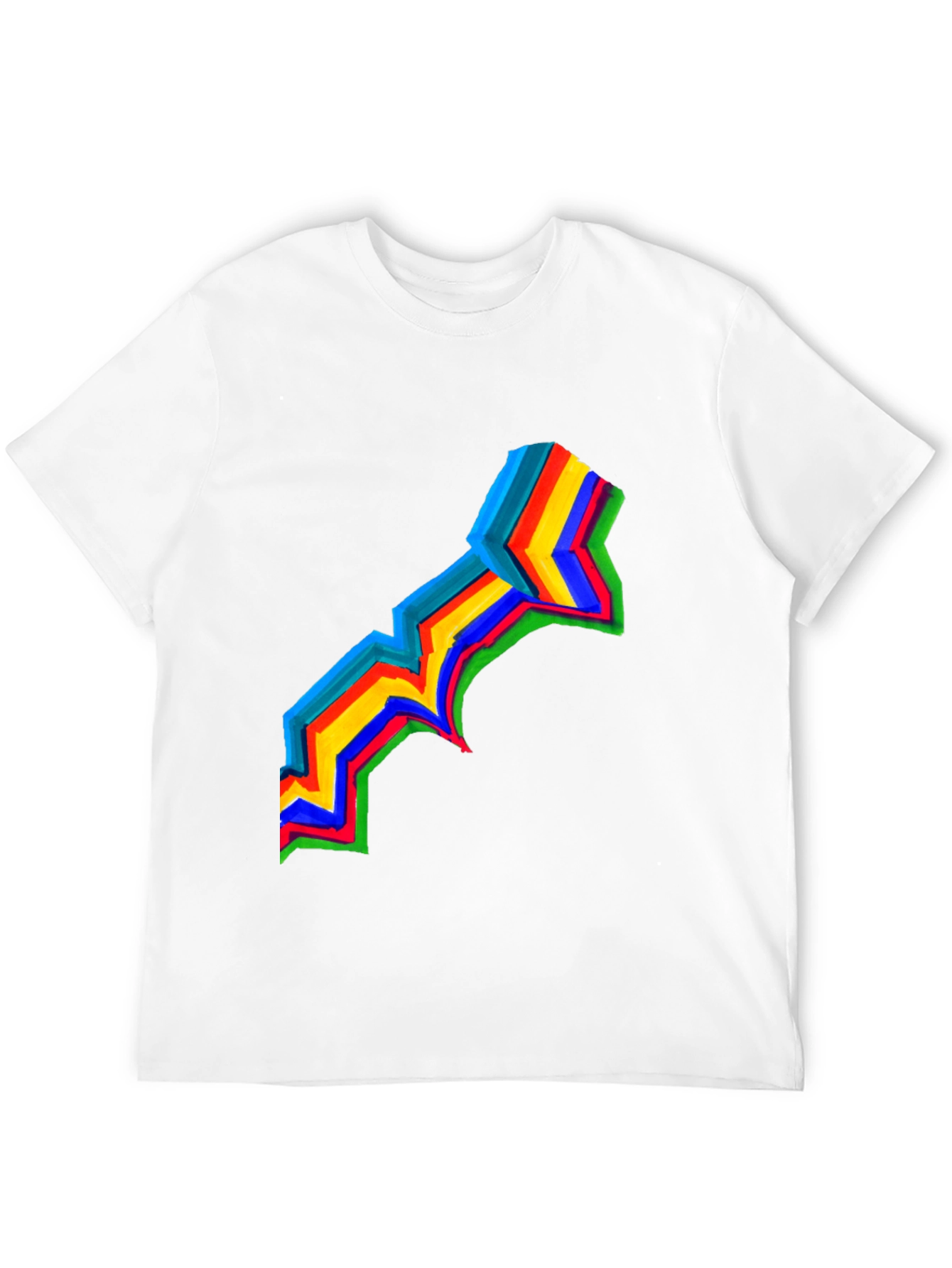 Rainbow Stripe Graphic Black T-Shirt