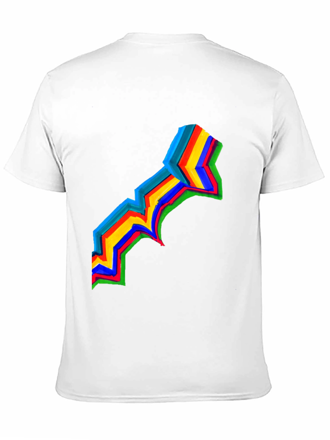 Rainbow Stripe Graphic Black T-Shirt