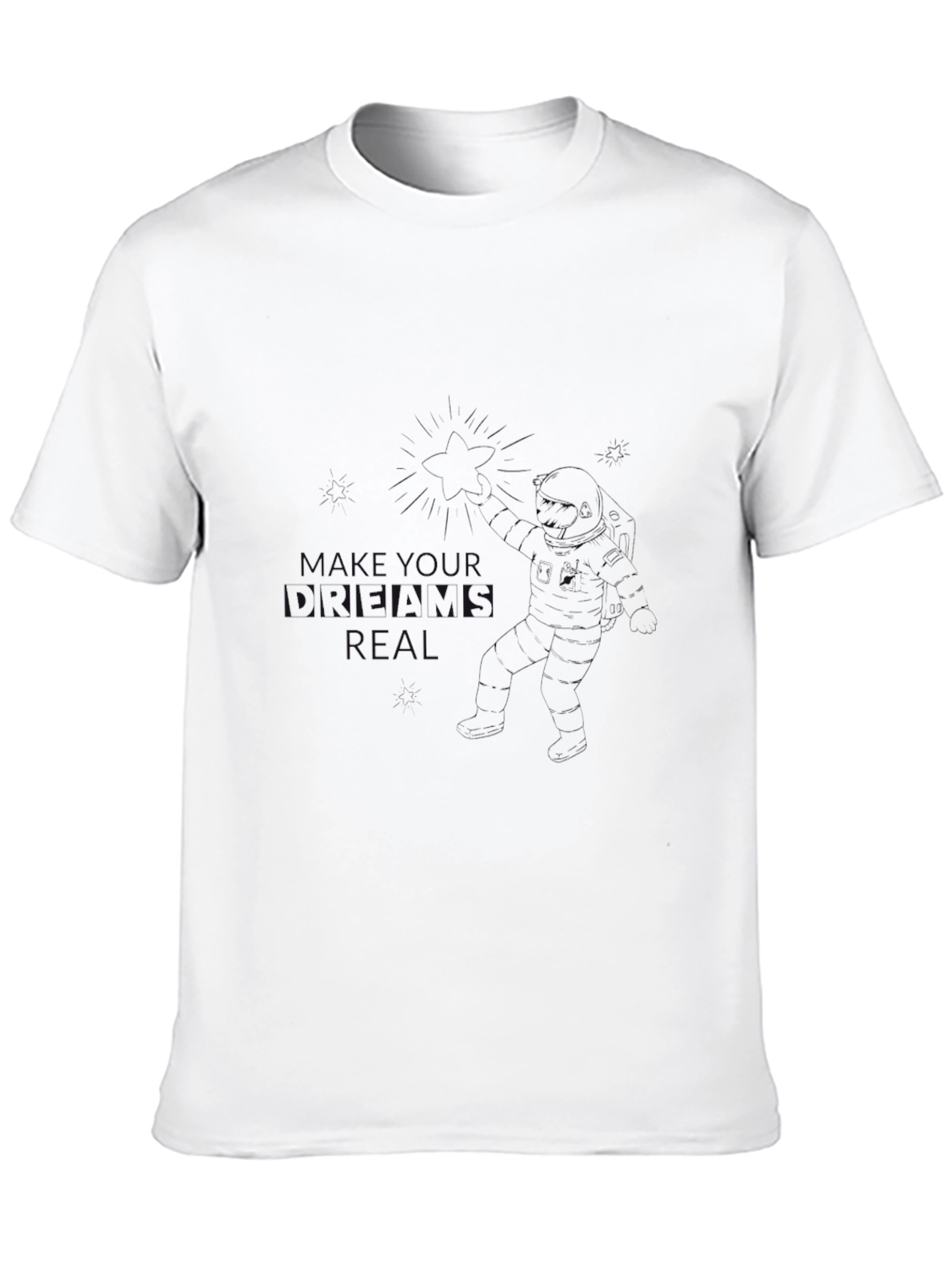 Mens Solid Black Crew Neck T-Shirt