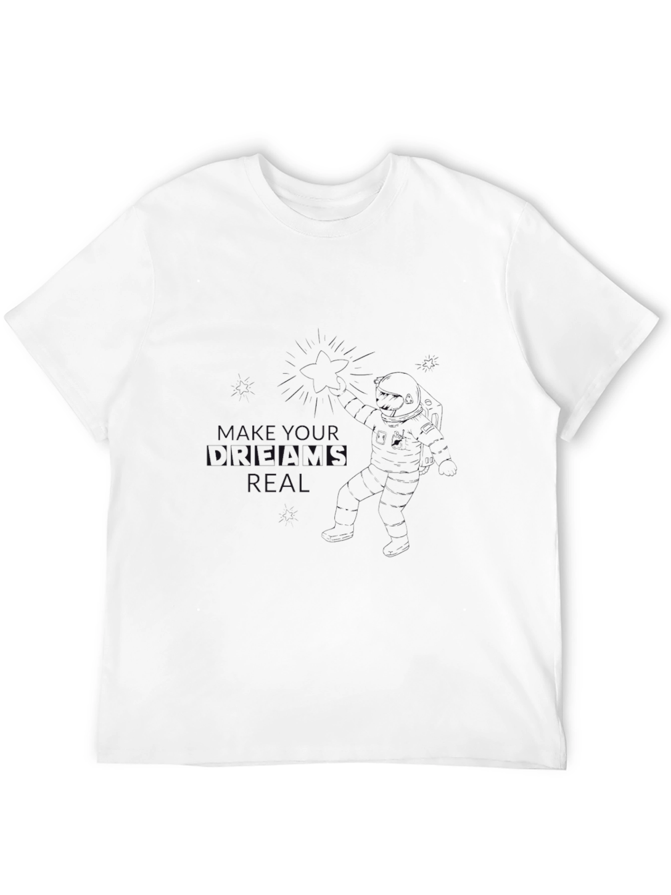 Mens Solid Black Crew Neck T-Shirt