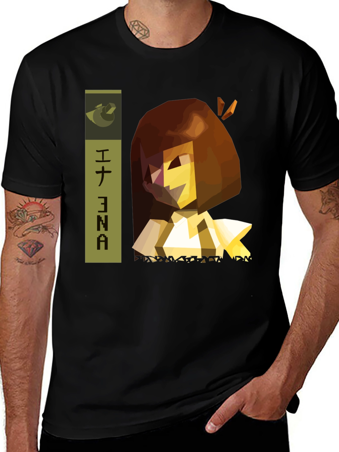 Abstract Graphic Black T-Shirt