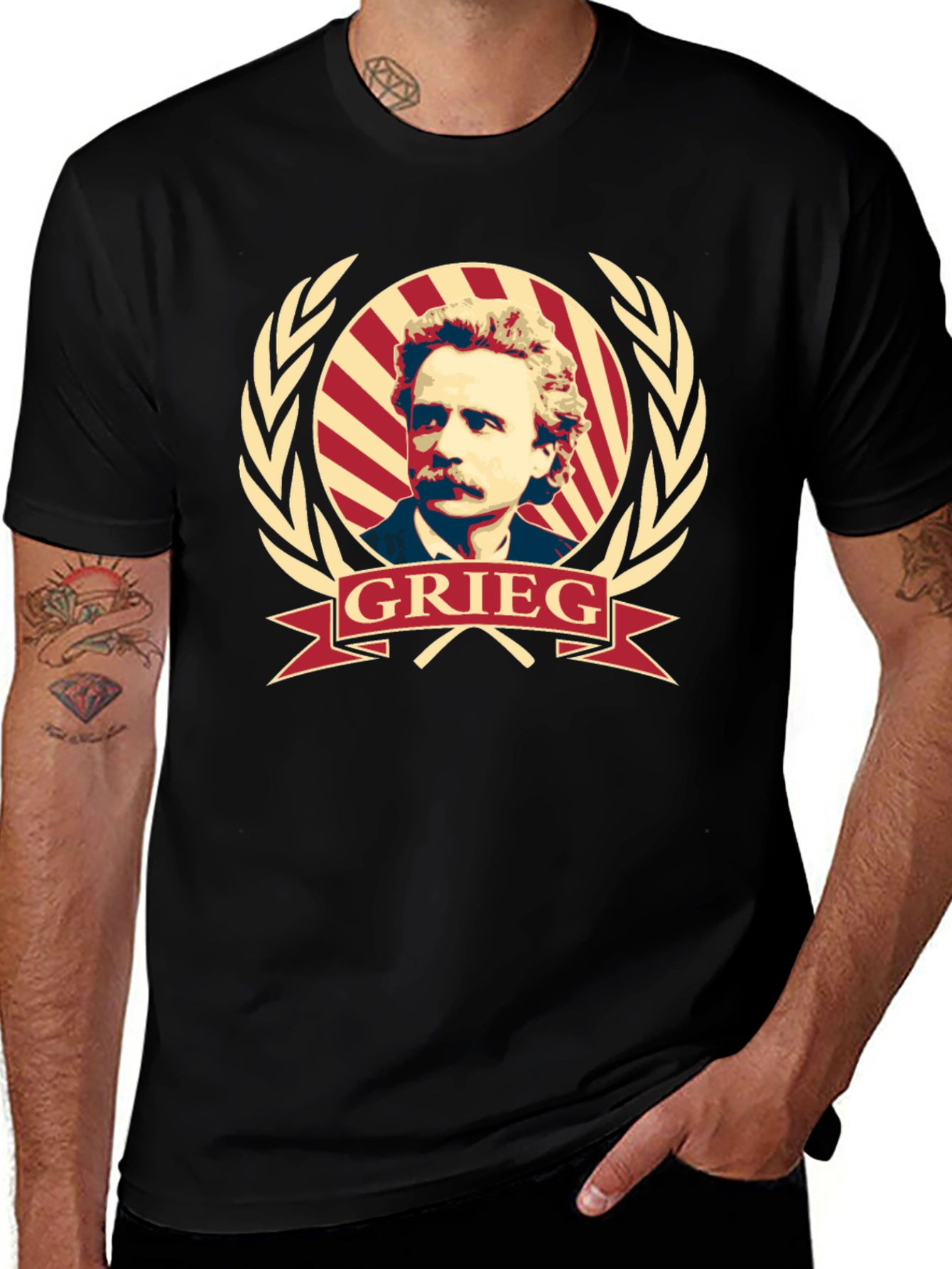 Grieg Portrait T-Shirt - Classic Composer Tee