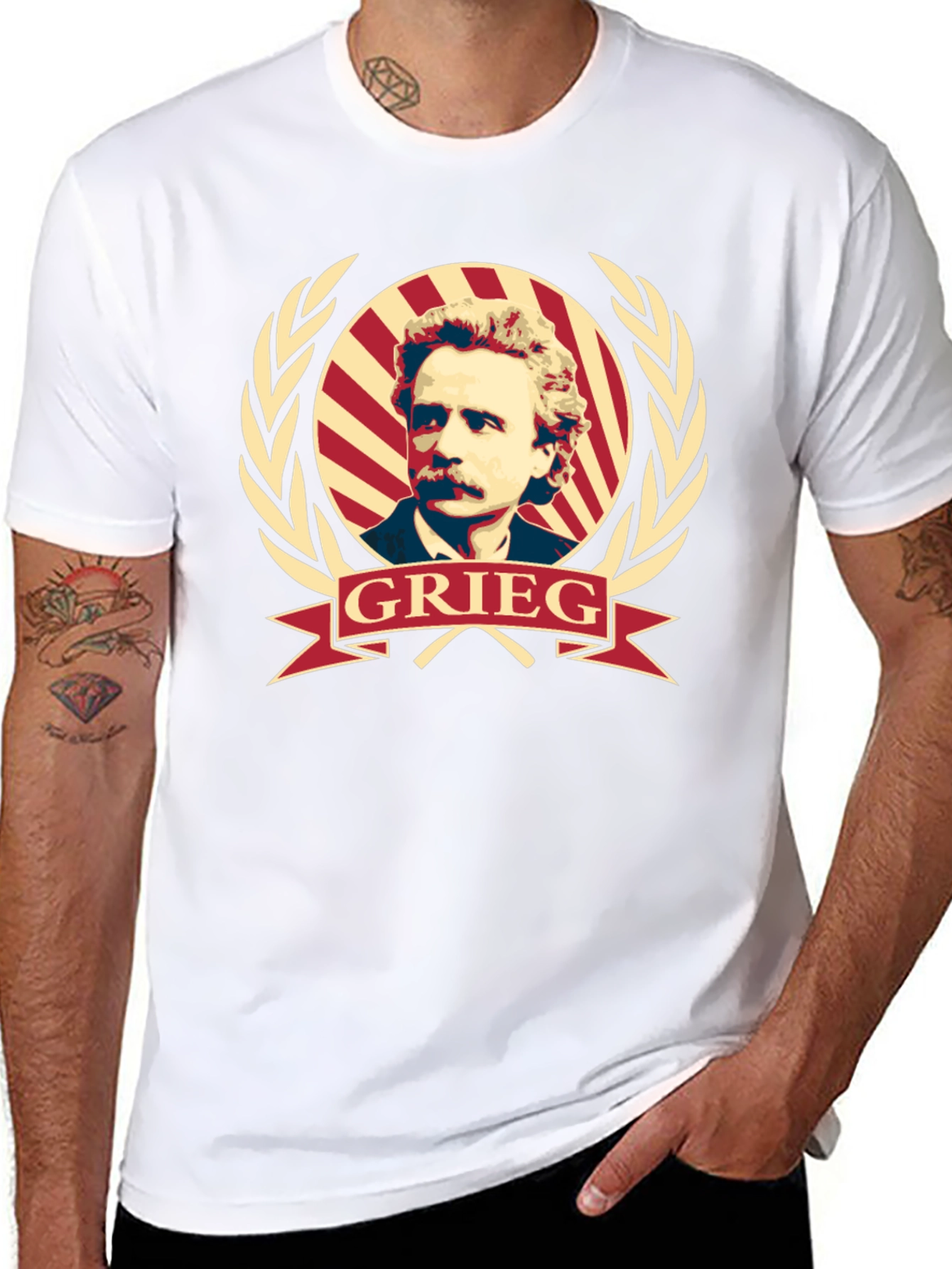 Grieg Portrait T-Shirt - Classic Composer Tee