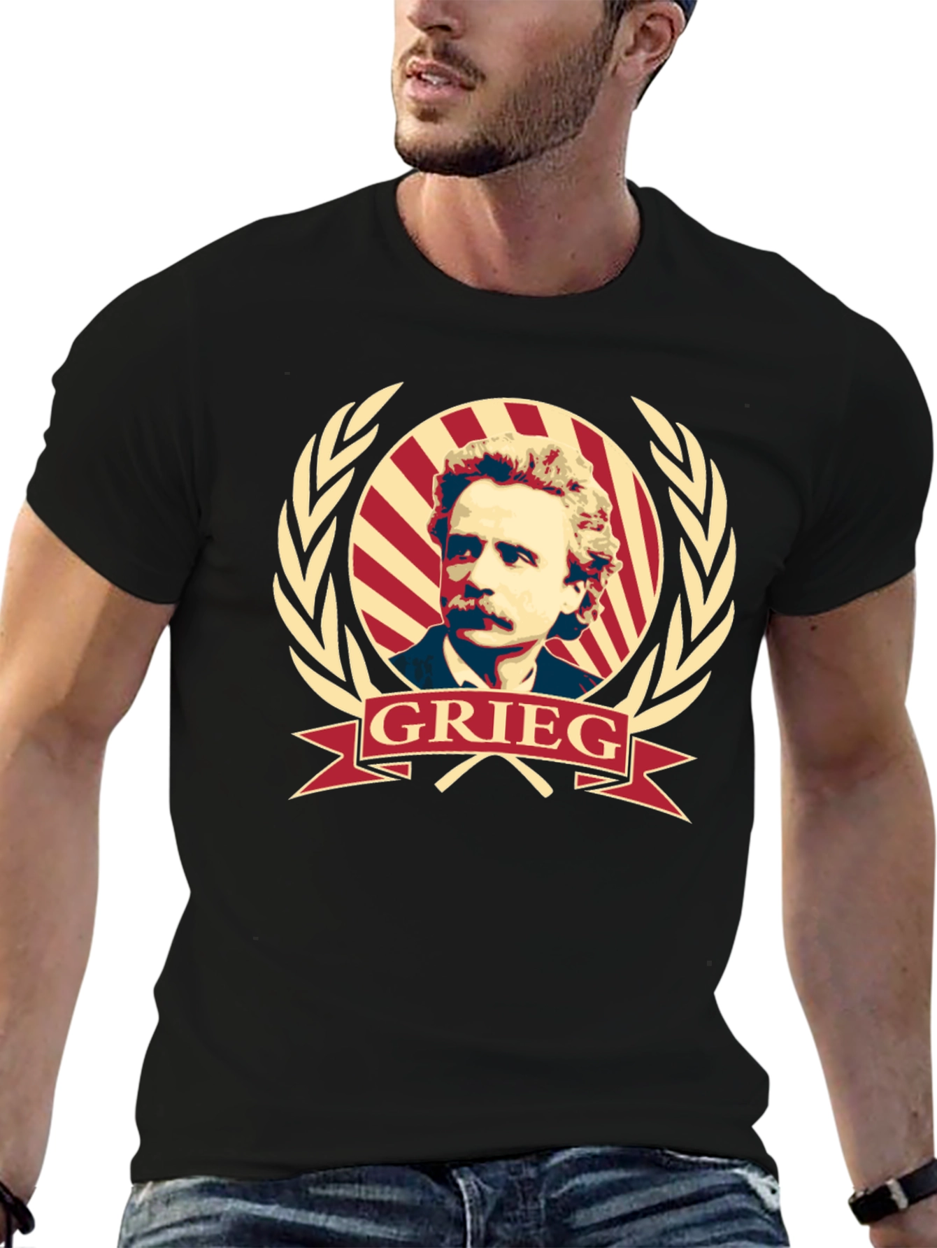 Grieg Portrait T-Shirt - Classic Composer Tee