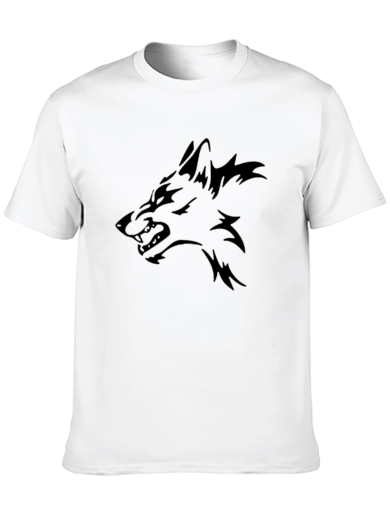 Mens Black Wolf Graphic Tee