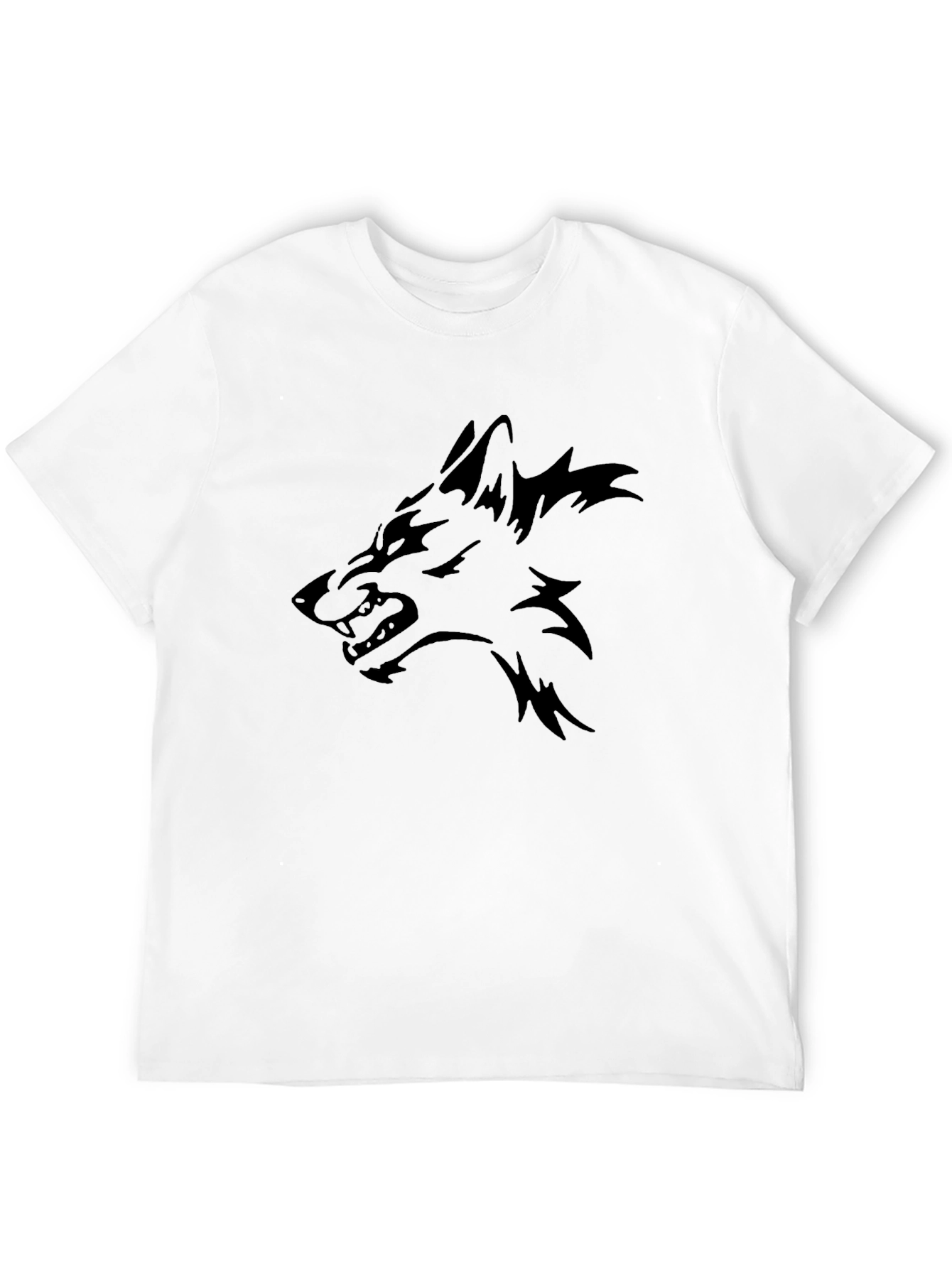 Mens Black Wolf Graphic Tee