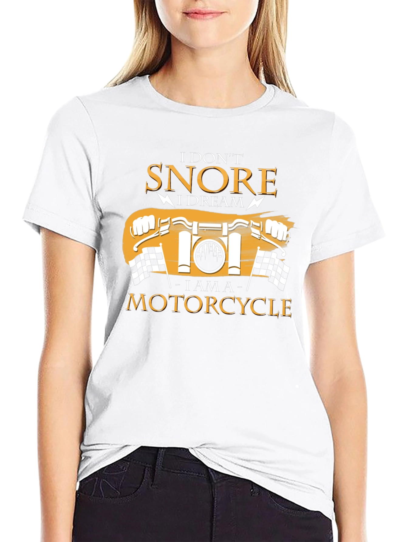 I Dont Snore Motorcycle Graphic Black T-Shirt
