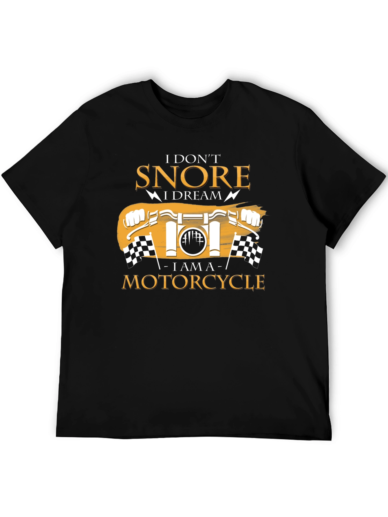 I Dont Snore Motorcycle Graphic Black T-Shirt