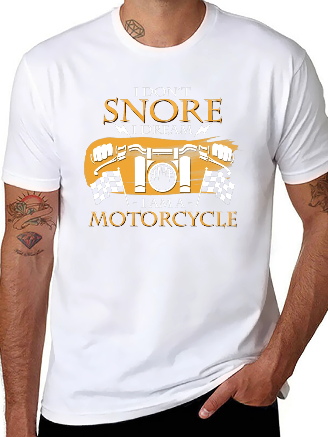 I Dont Snore Motorcycle Graphic Black T-Shirt