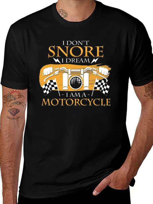 I Dont Snore Motorcycle Graphic Black T-Shirt