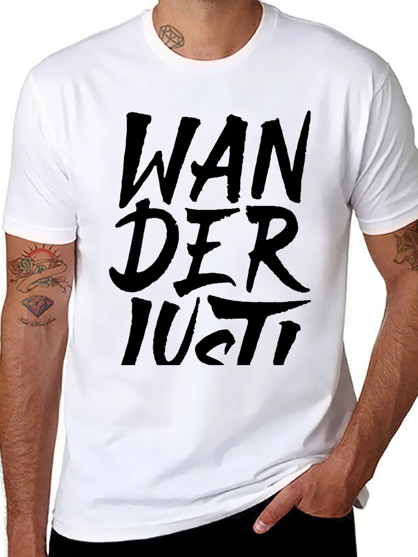 Wanderlust Black Graphic T-Shirt