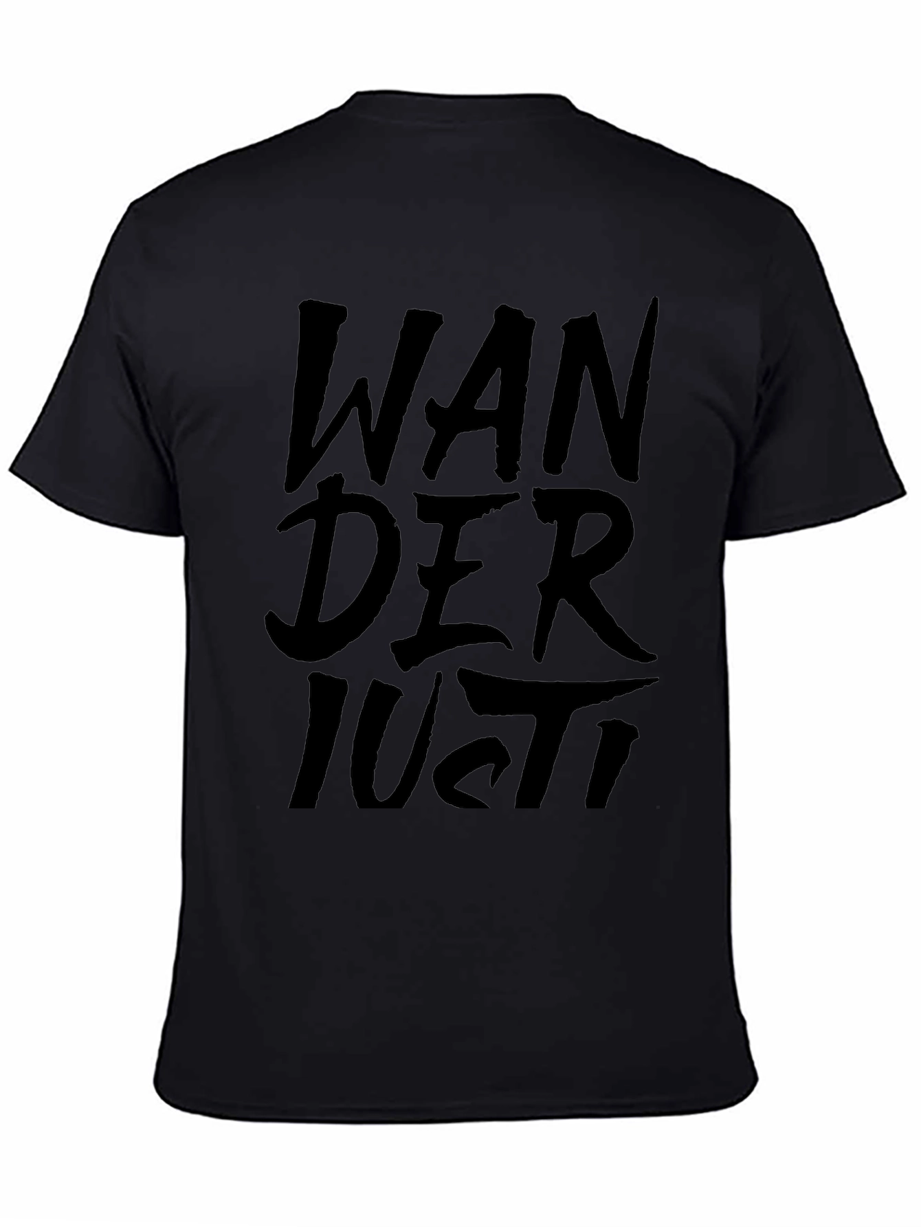 Wanderlust Black Graphic T-Shirt