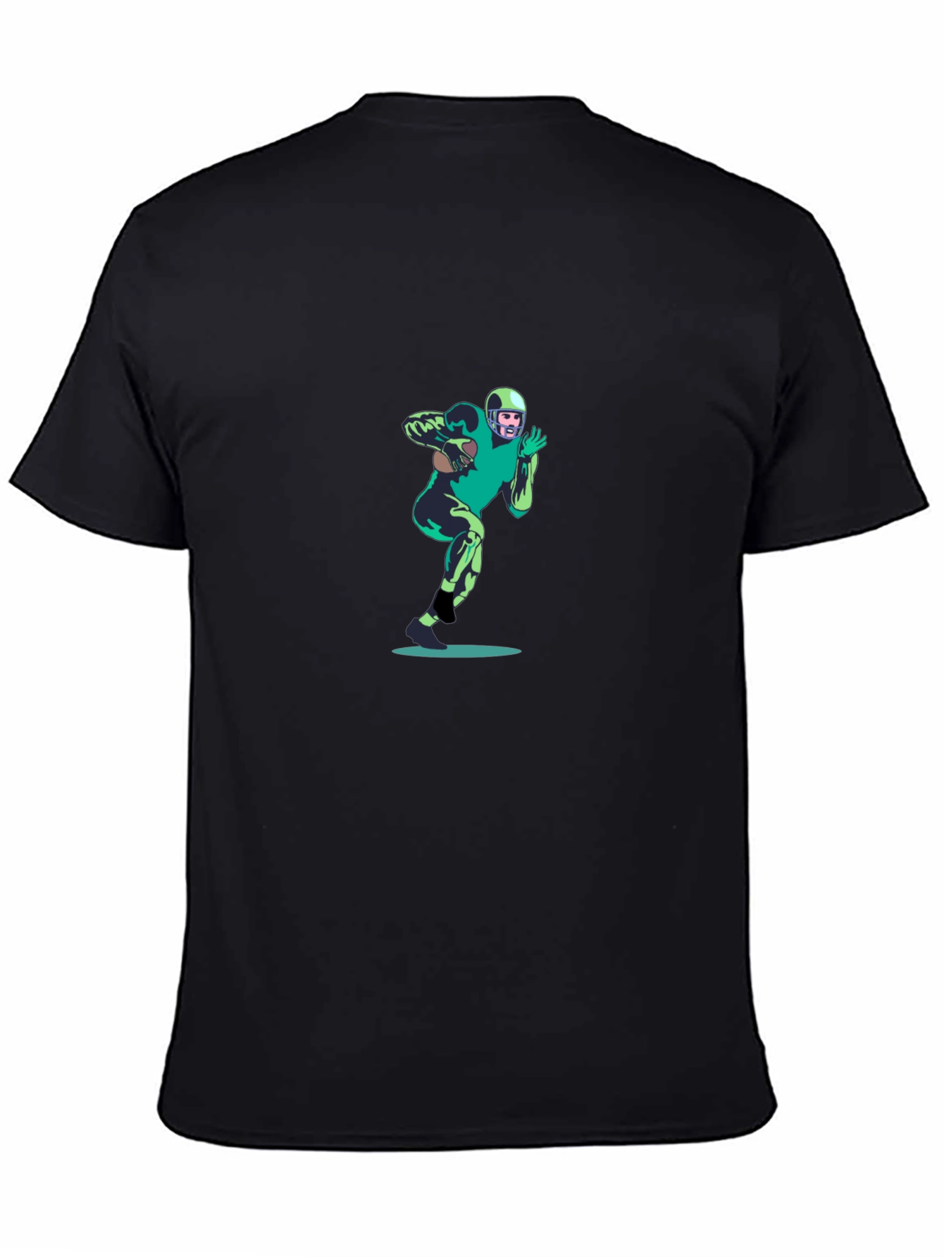 Football Player Graphic Black T-Shirt