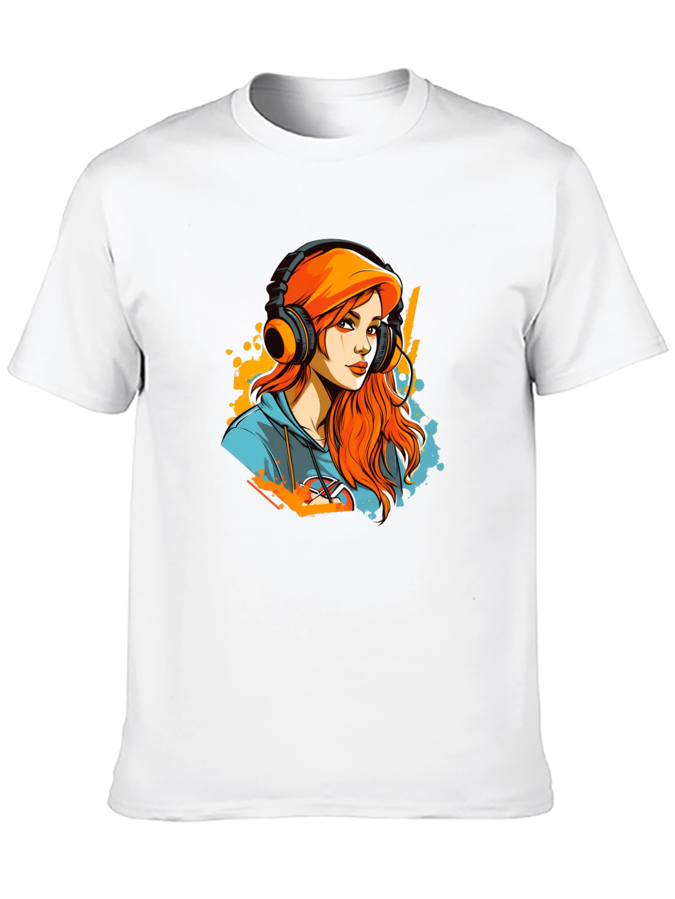 Gamer Girl T-Shirt - Headphone Art Design