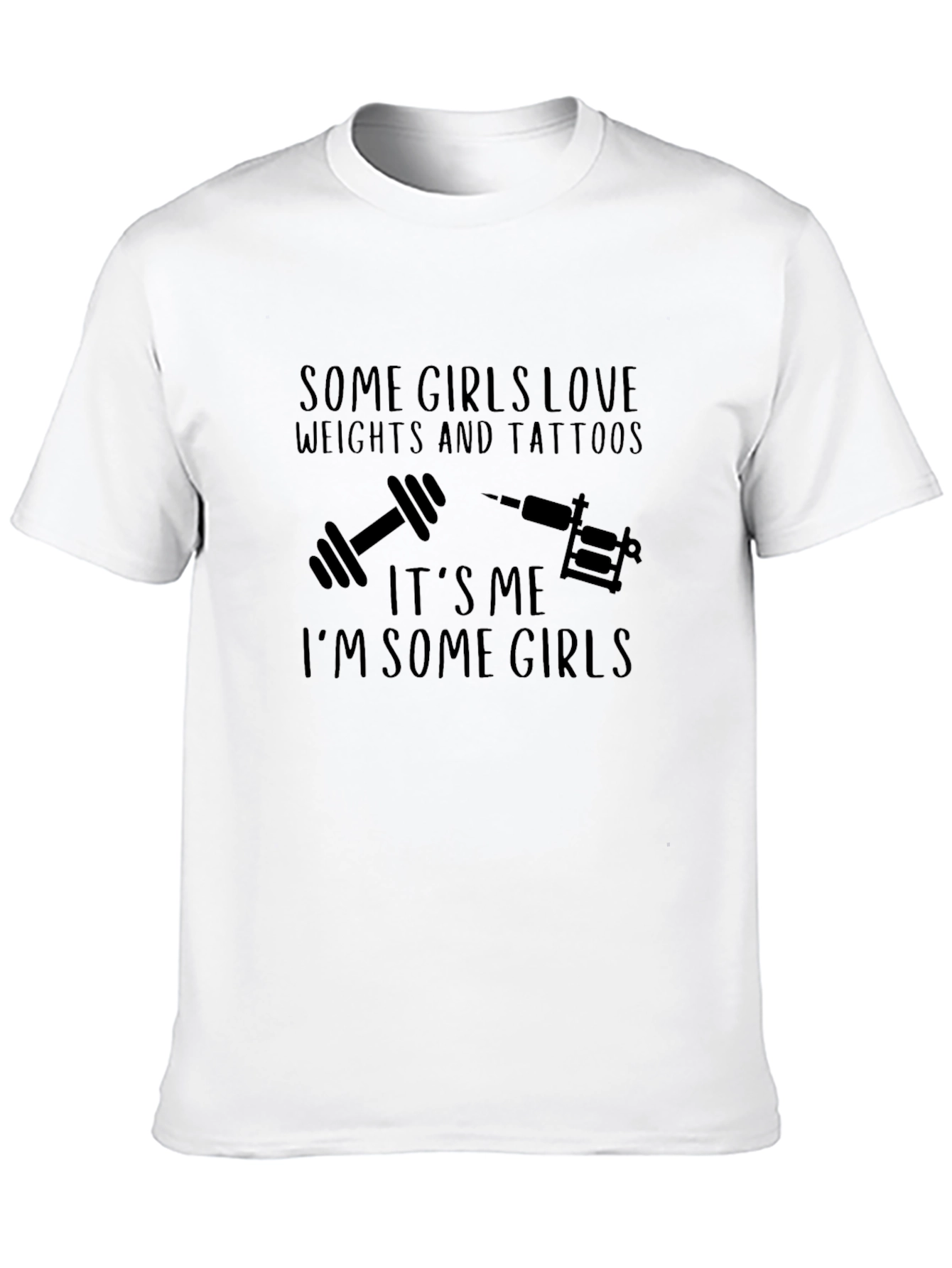 Some Girls Love Weights & Tattoos Black Graphic Tee