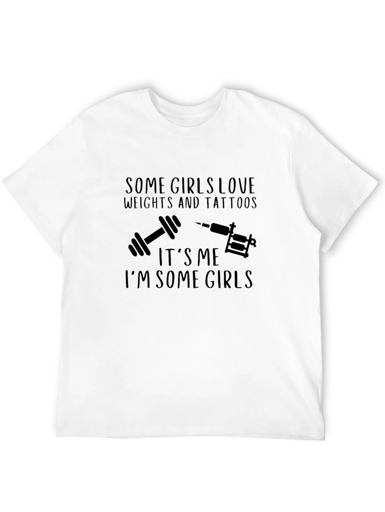 Some Girls Love Weights & Tattoos Black Graphic Tee