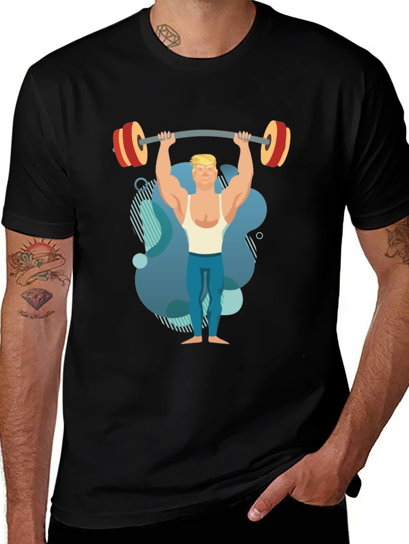 Weightlifter Graphic Tee - Black Cotton Shirt
