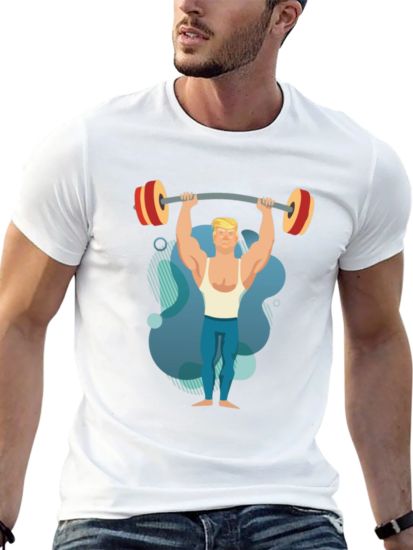 Weightlifter Graphic Tee - Black Cotton Shirt