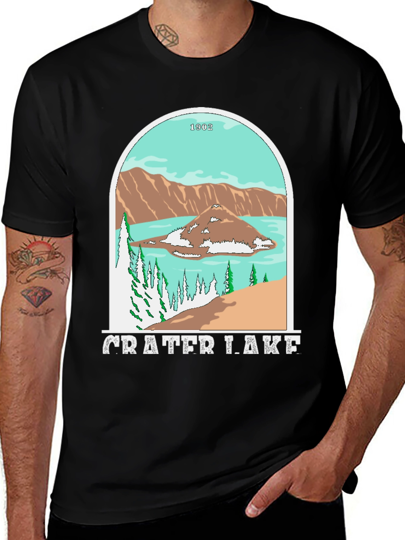 Crater Lake Black Graphic Tee