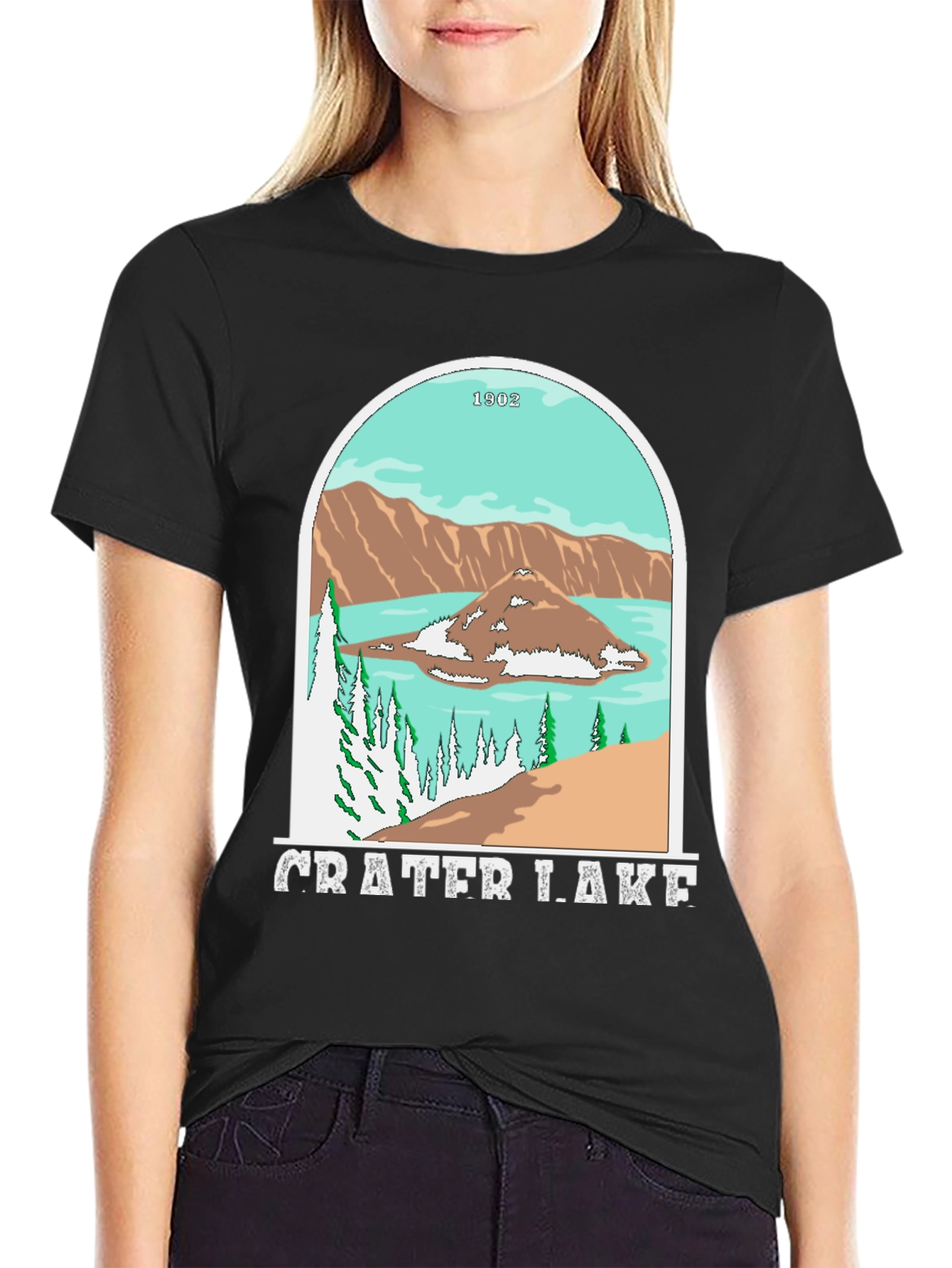 Crater Lake Black Graphic Tee
