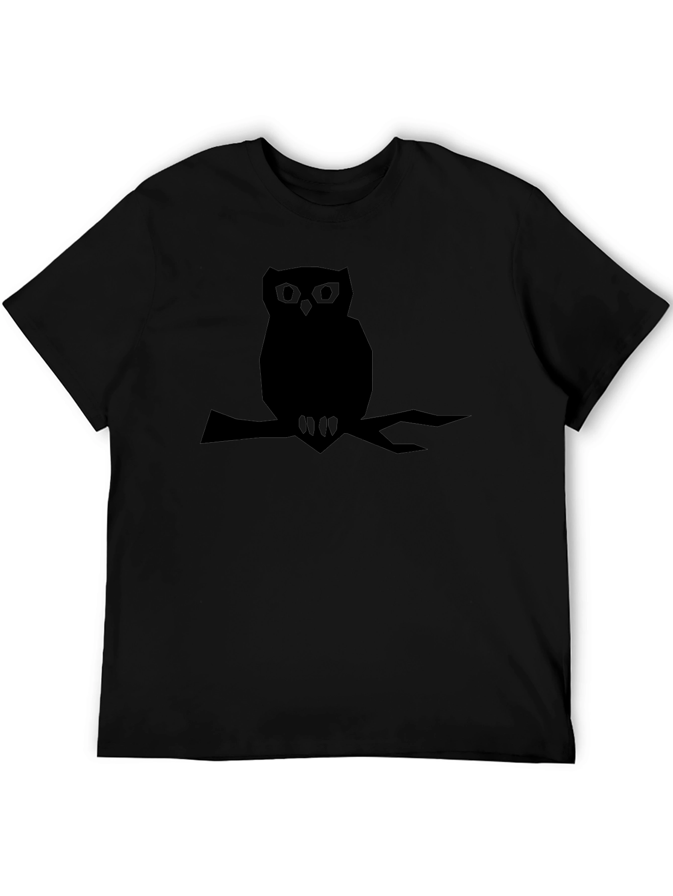 Mens Black Owl Graphic Tee