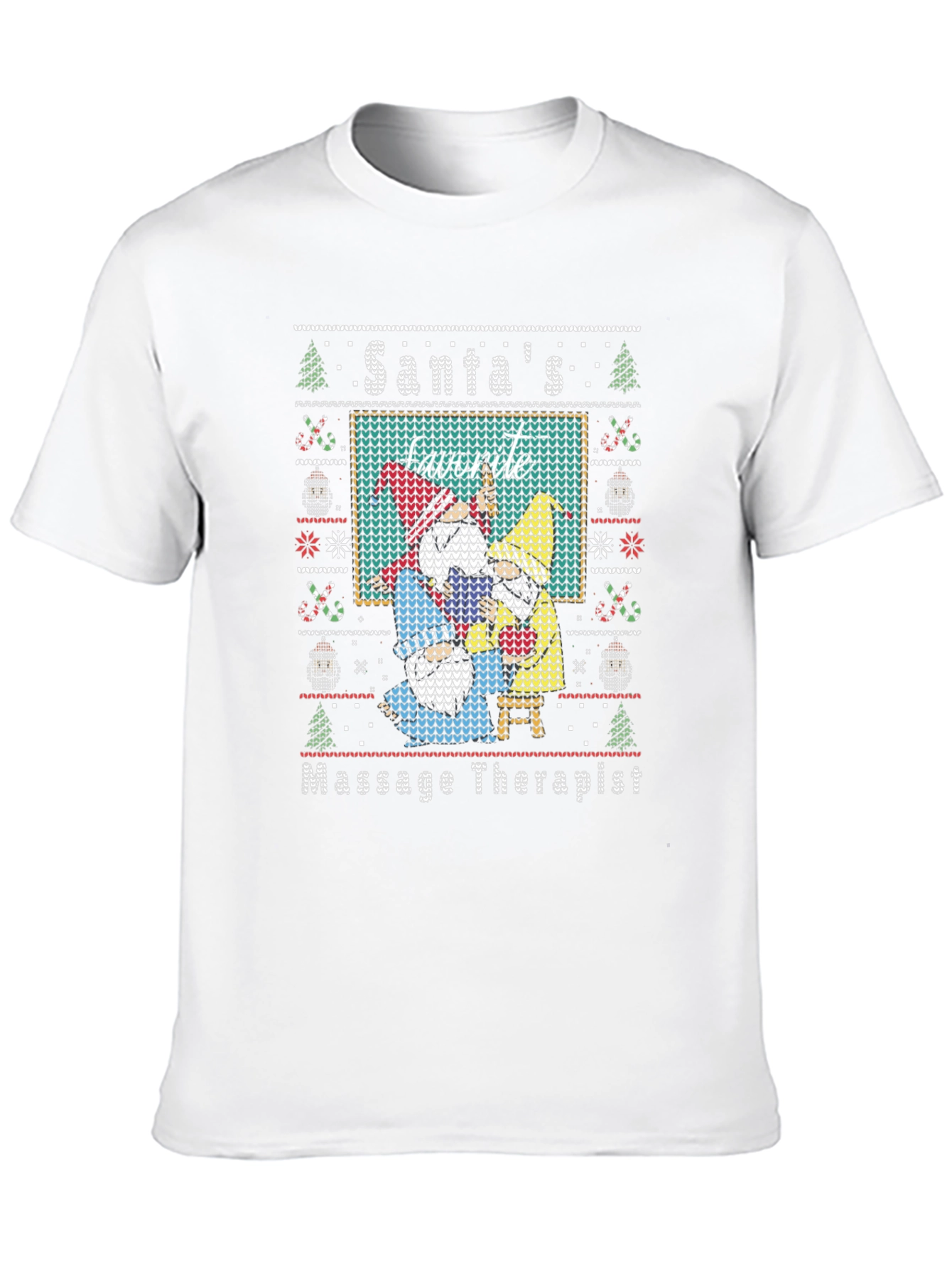 Santas Favorite Massage Therapist Ugly Christmas Sweater T-Shirt