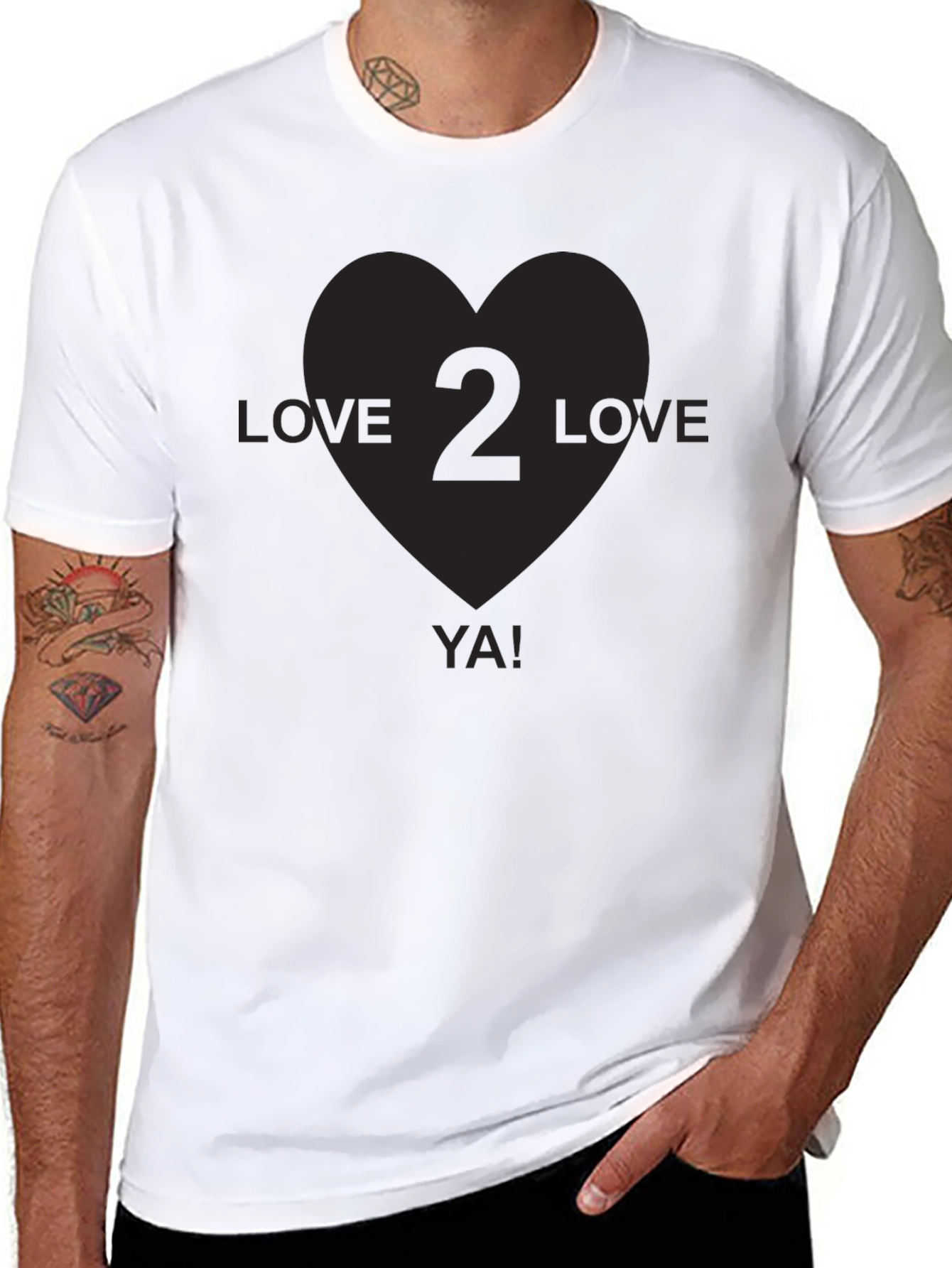 Love 2 Love Ya! Black Graphic T-Shirt