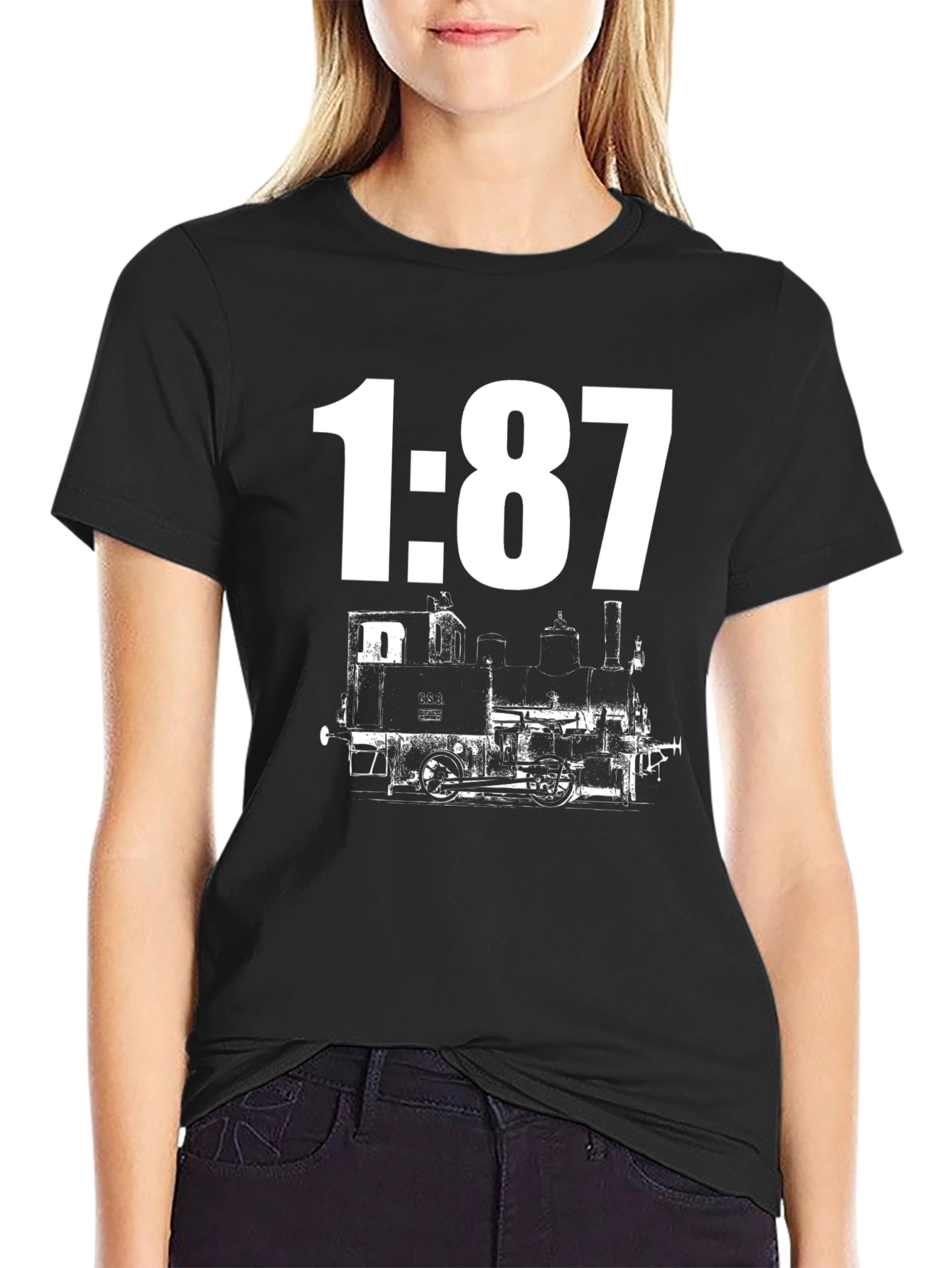Train 1:87 Scale Graphic Tee - Black Cotton Blend