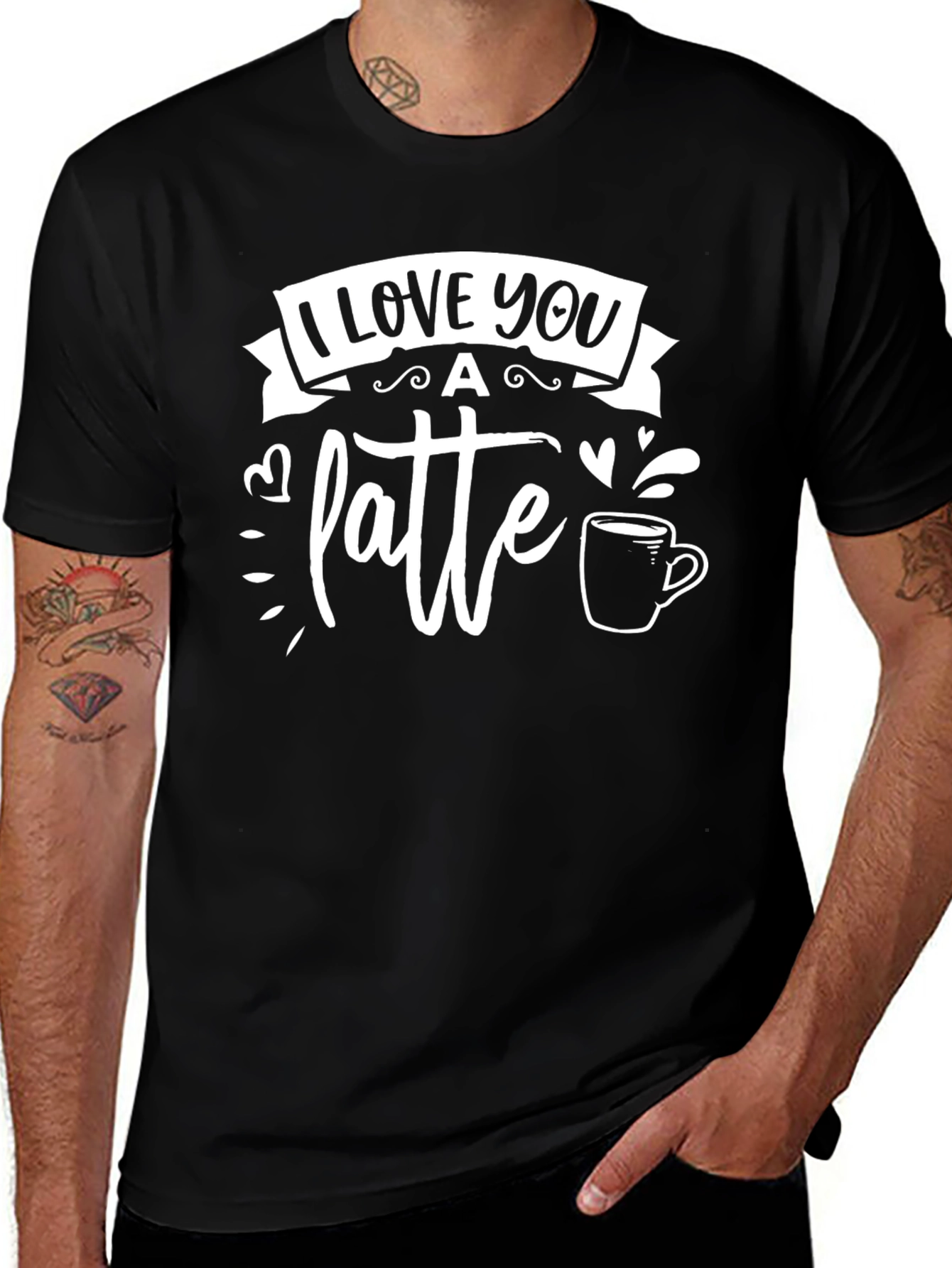 I Love You A Latte Black T-Shirt