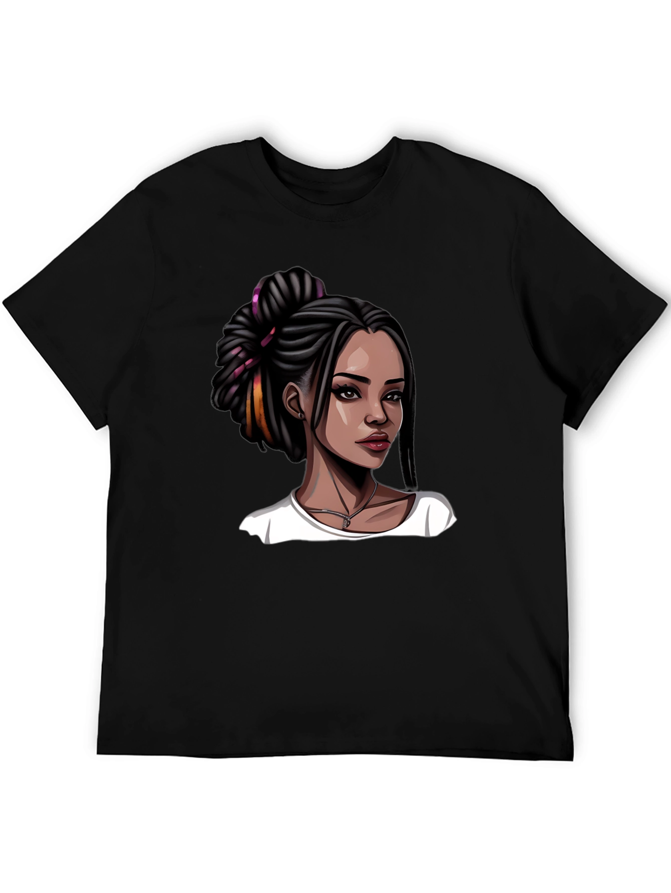 Stylish Woman Graphic Tee - Black T-Shirt