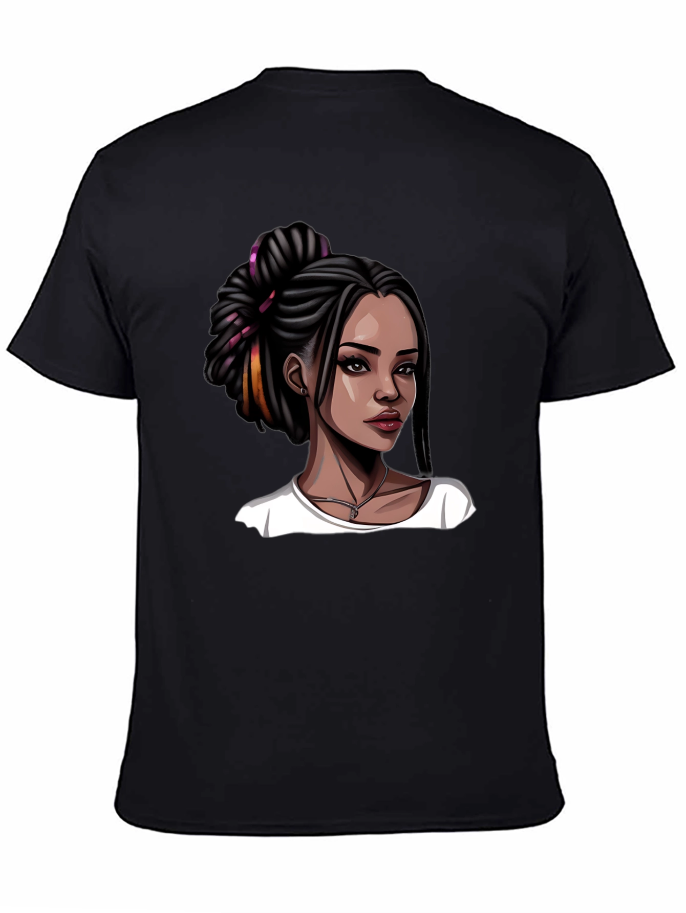 Stylish Woman Graphic Tee - Black T-Shirt