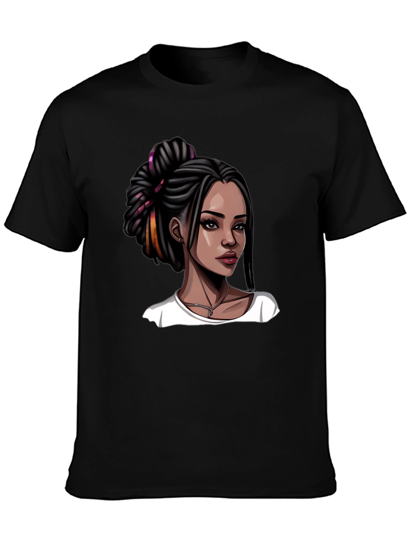 Stylish Woman Graphic Tee - Black T-Shirt
