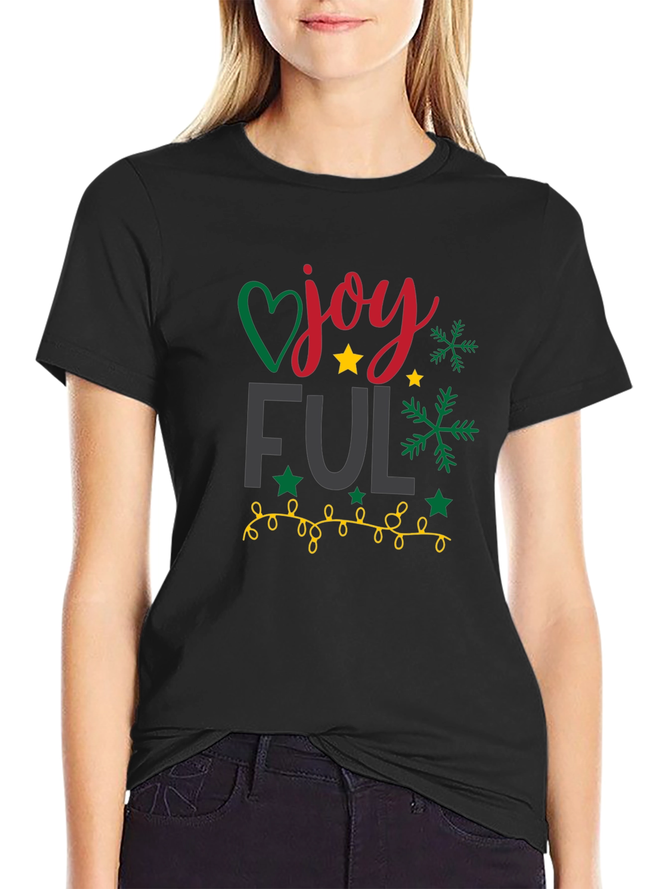 Joyful Holiday Graphic Tee - Black