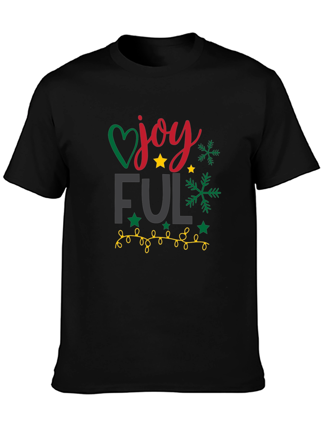 Joyful Holiday Graphic Tee - Black