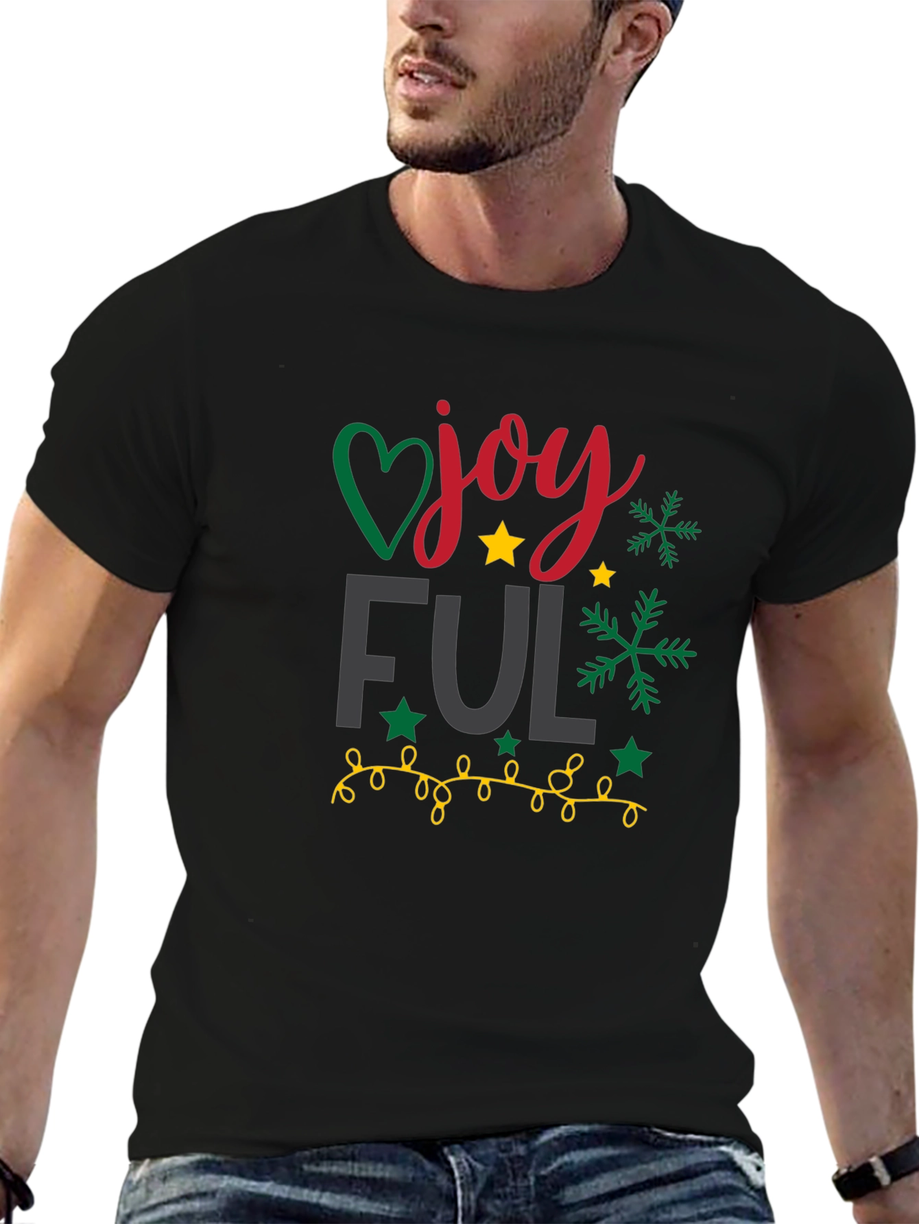 Joyful Holiday Graphic Tee - Black