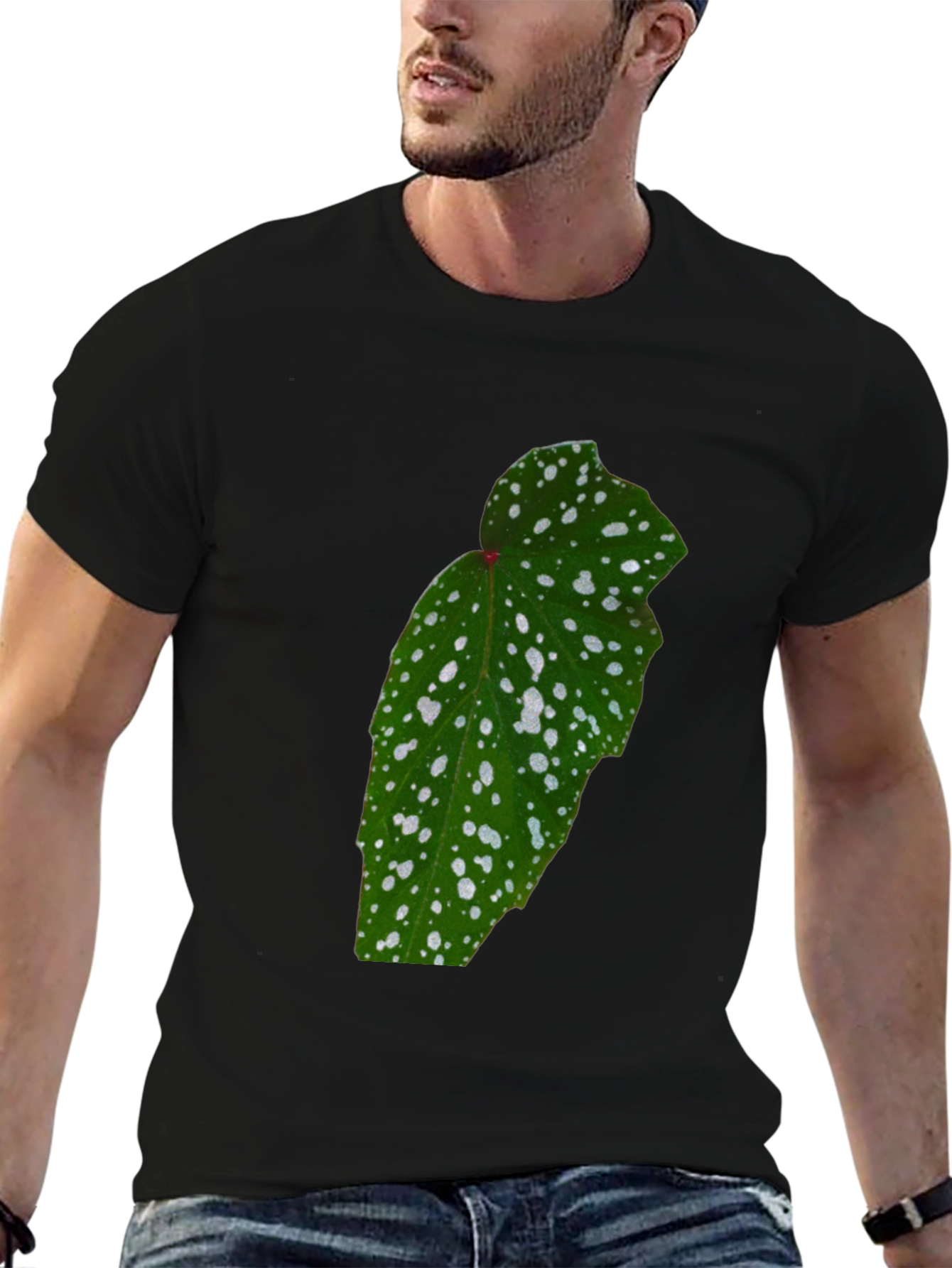Botanical Begonia Black T-Shirt