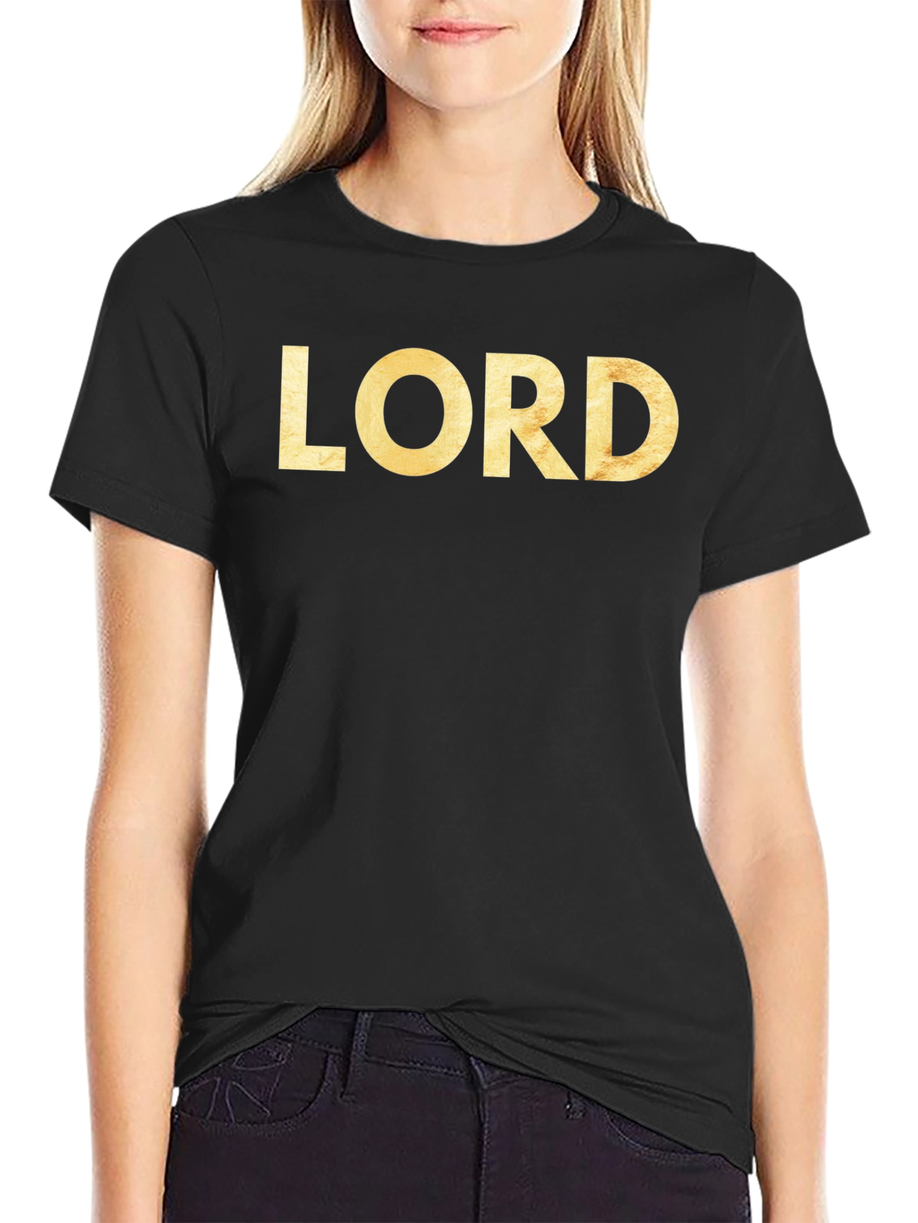Mens LORD Graphic Print Black T-Shirt