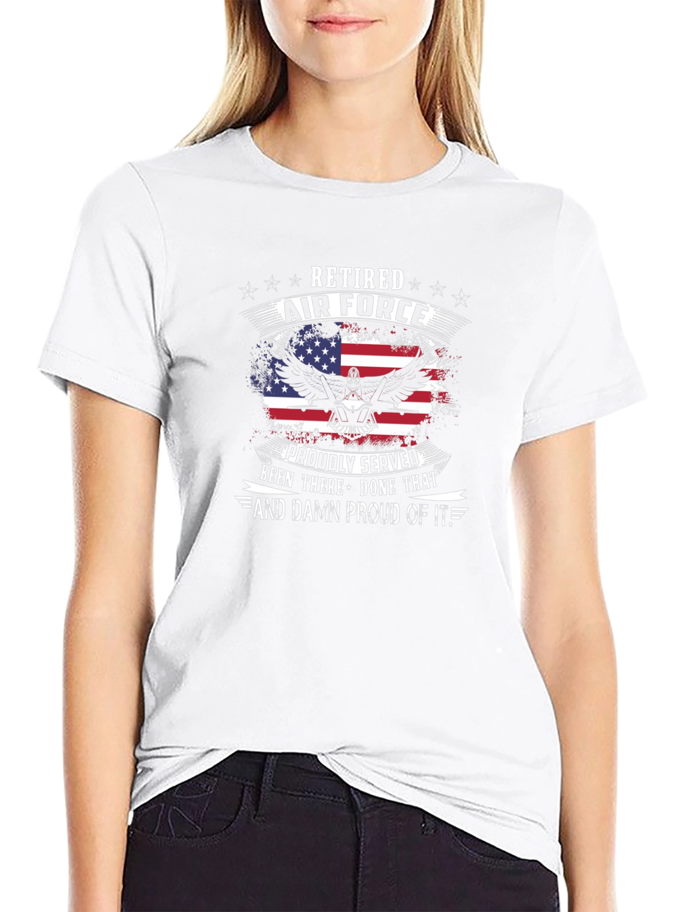 Retired Air Force Proudly Served T-Shirt